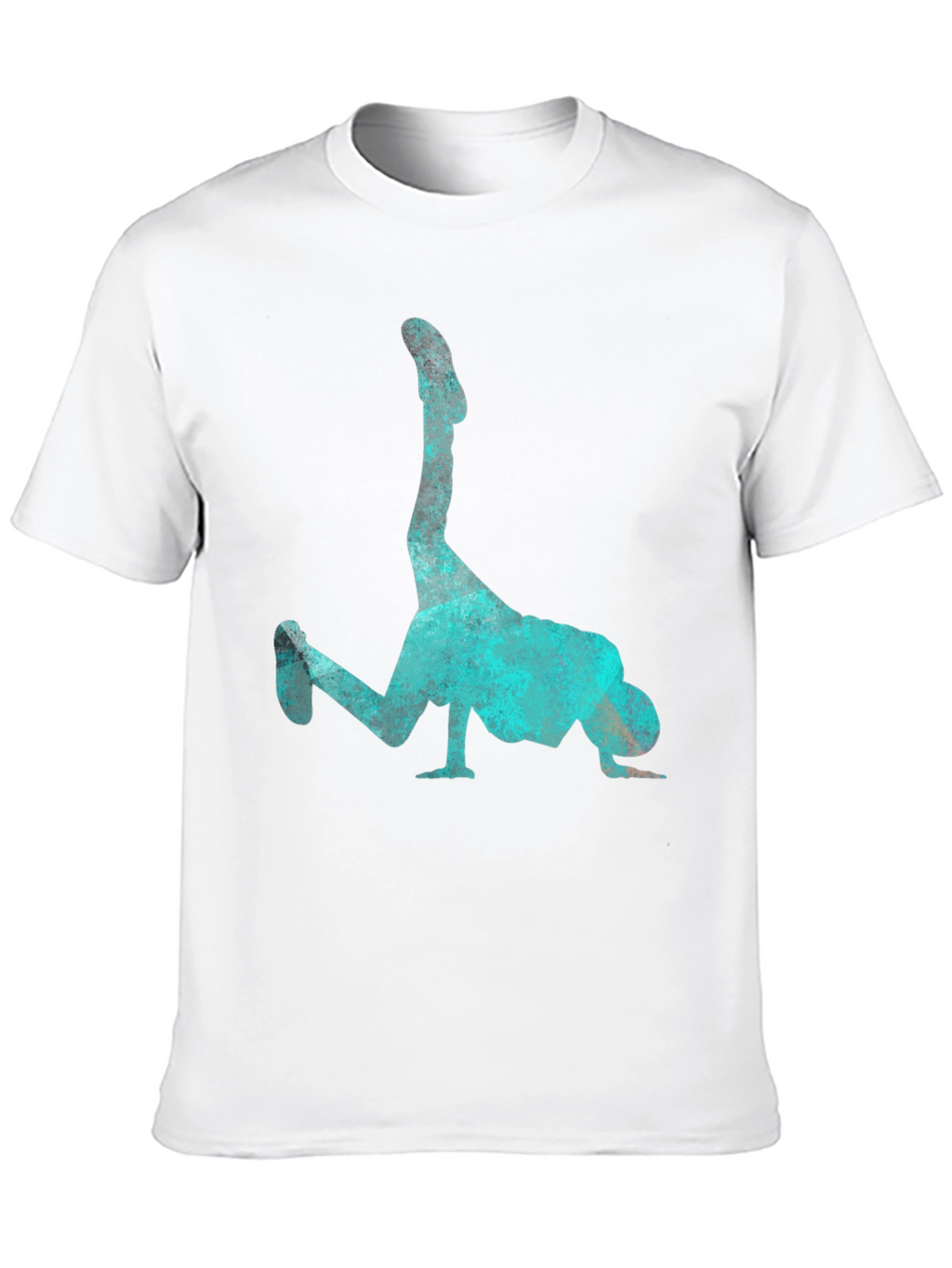 Breakdance Pose Graphic Tee - Cool Aqua Print