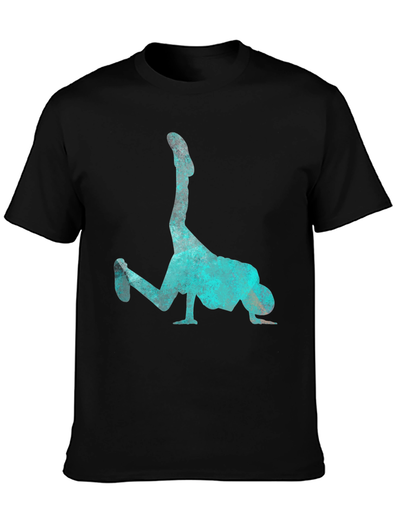 Breakdance Pose Graphic Tee - Cool Aqua Print