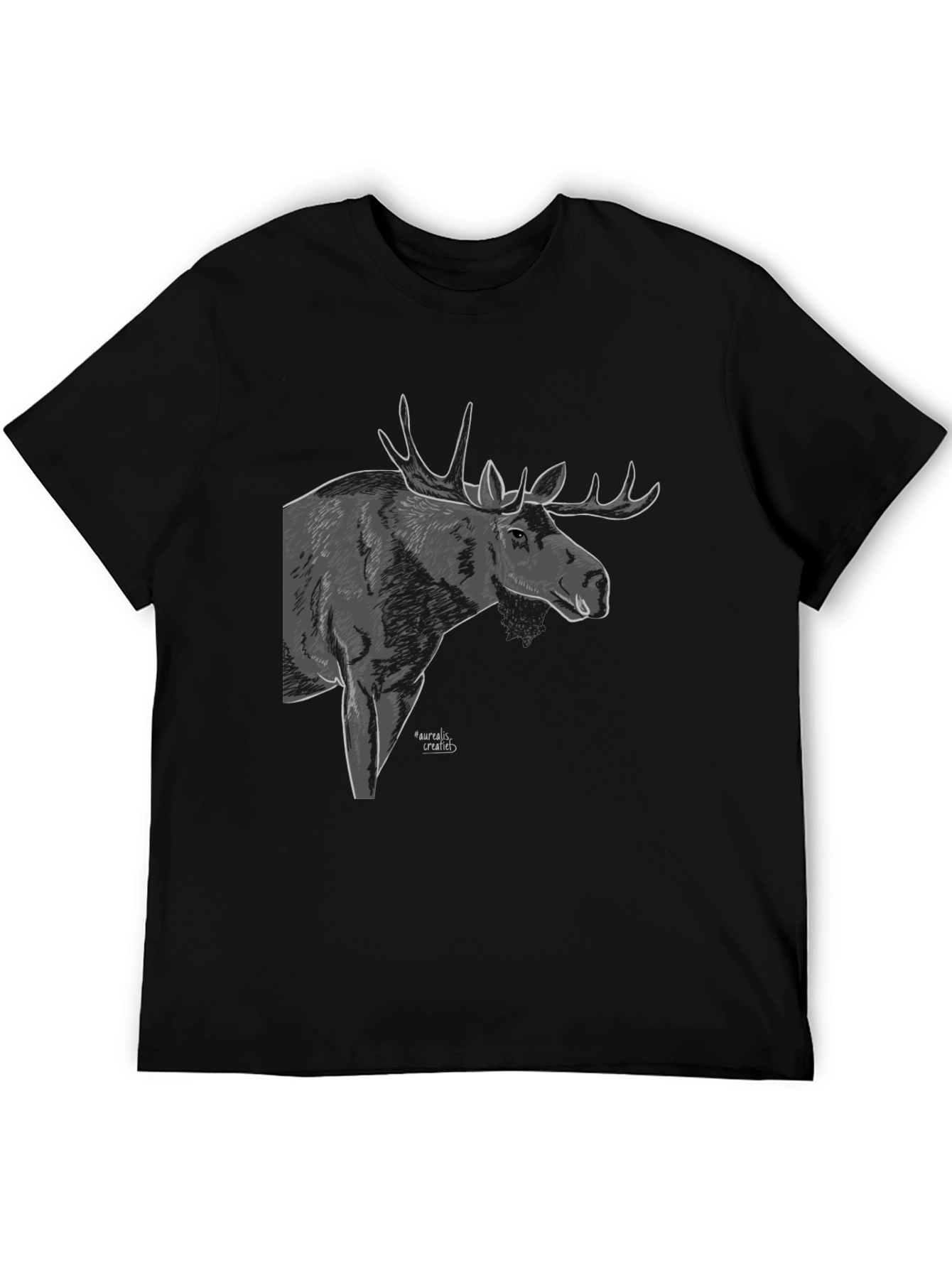 Moose Graphic T-Shirt - Black