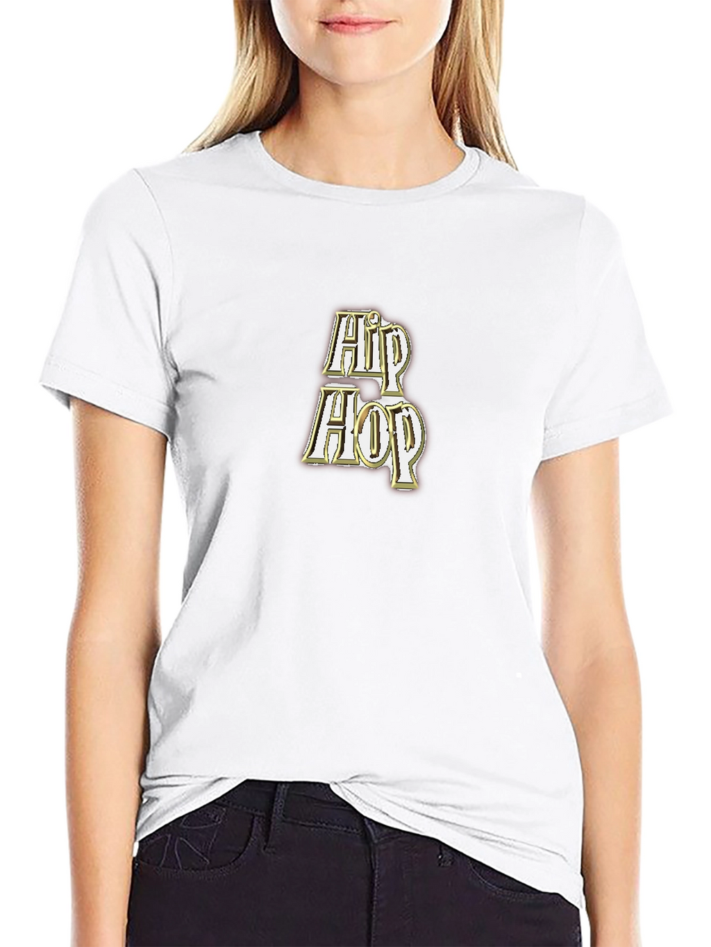 Hip Hop Graphic Tee - Black Cotton T-Shirt