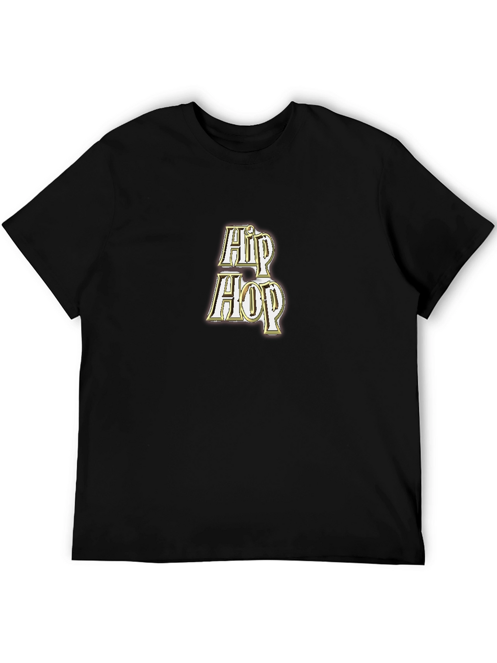 Hip Hop Graphic Tee - Black Cotton T-Shirt