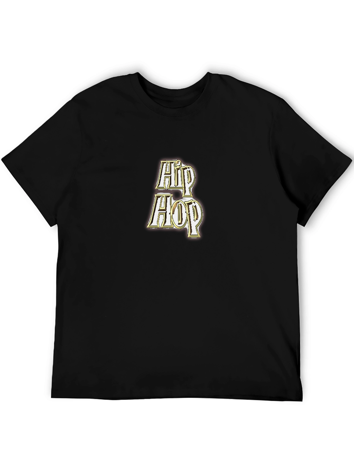 Hip Hop Graphic Tee - Black Cotton T-Shirt