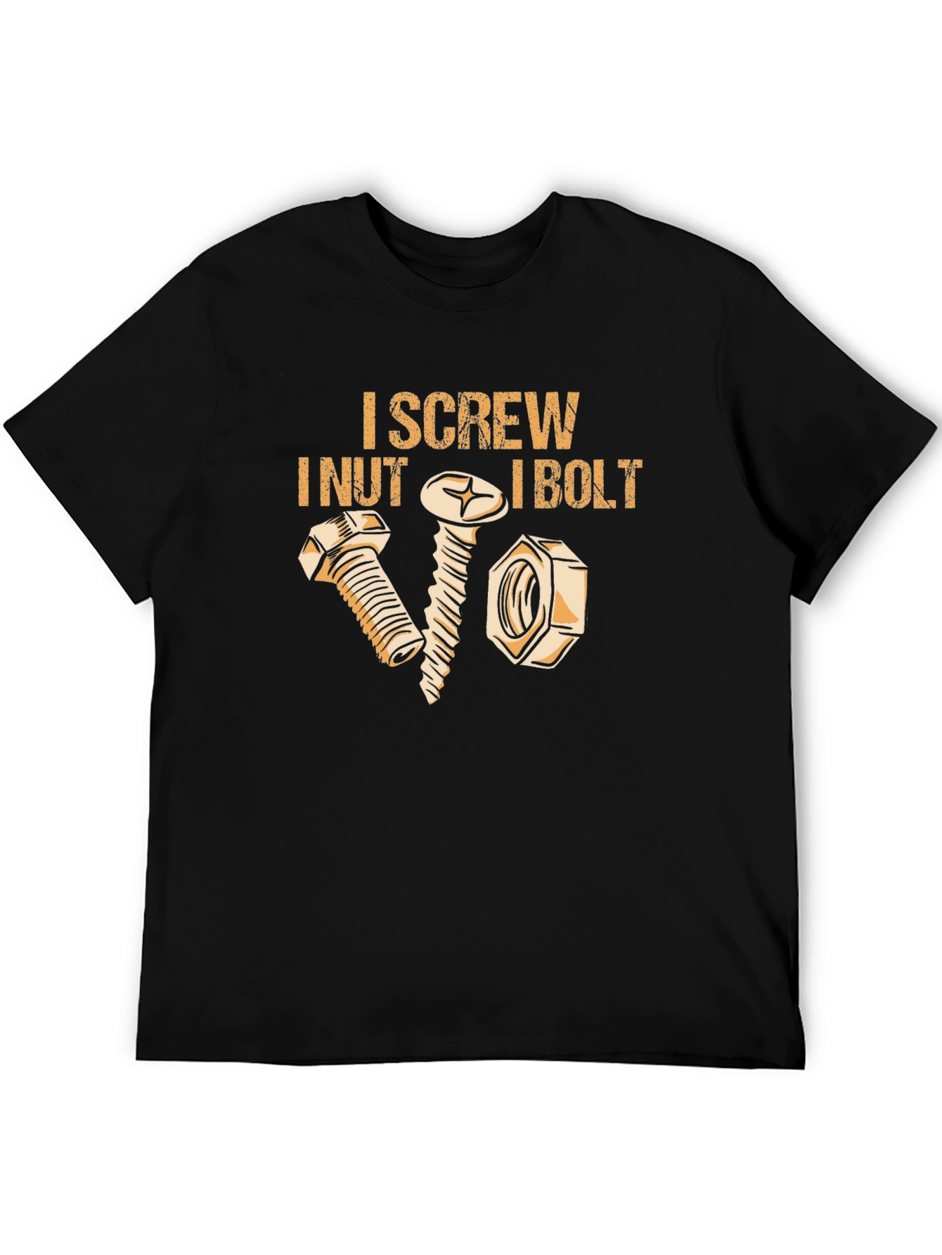 I Screw I Nut I Bolt Graphic Tee - Black Cotton T-Shirt