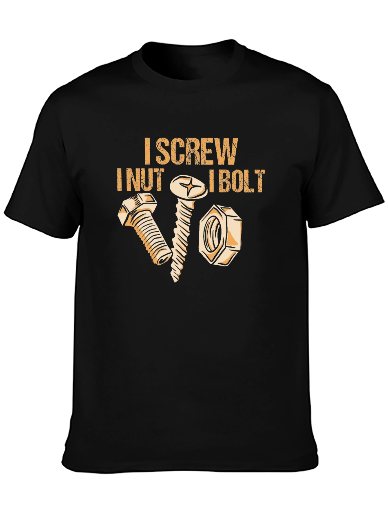 I Screw I Nut I Bolt Graphic Tee - Black Cotton T-Shirt