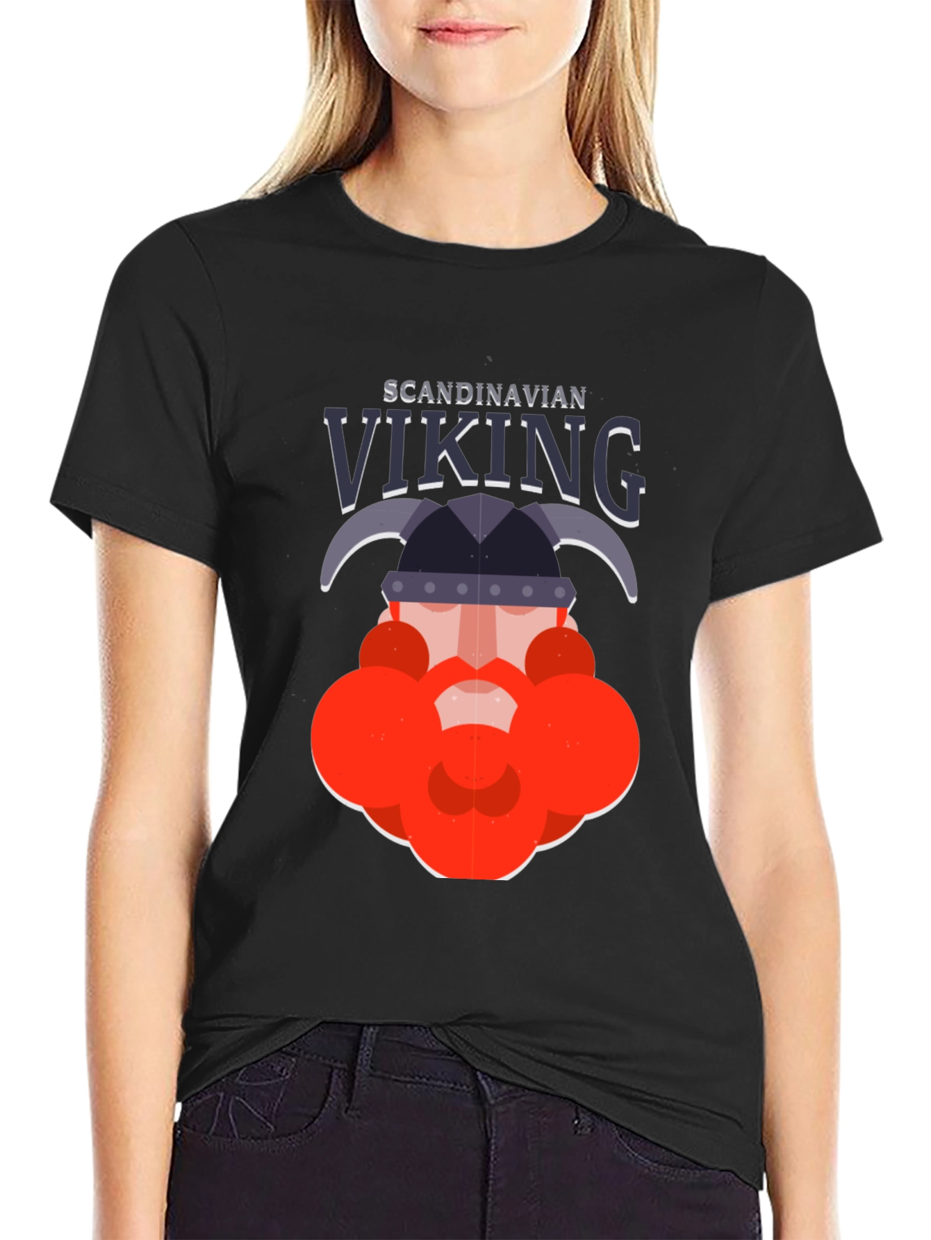Scandinavian Viking Graphic Tee - Bold Black Shirt