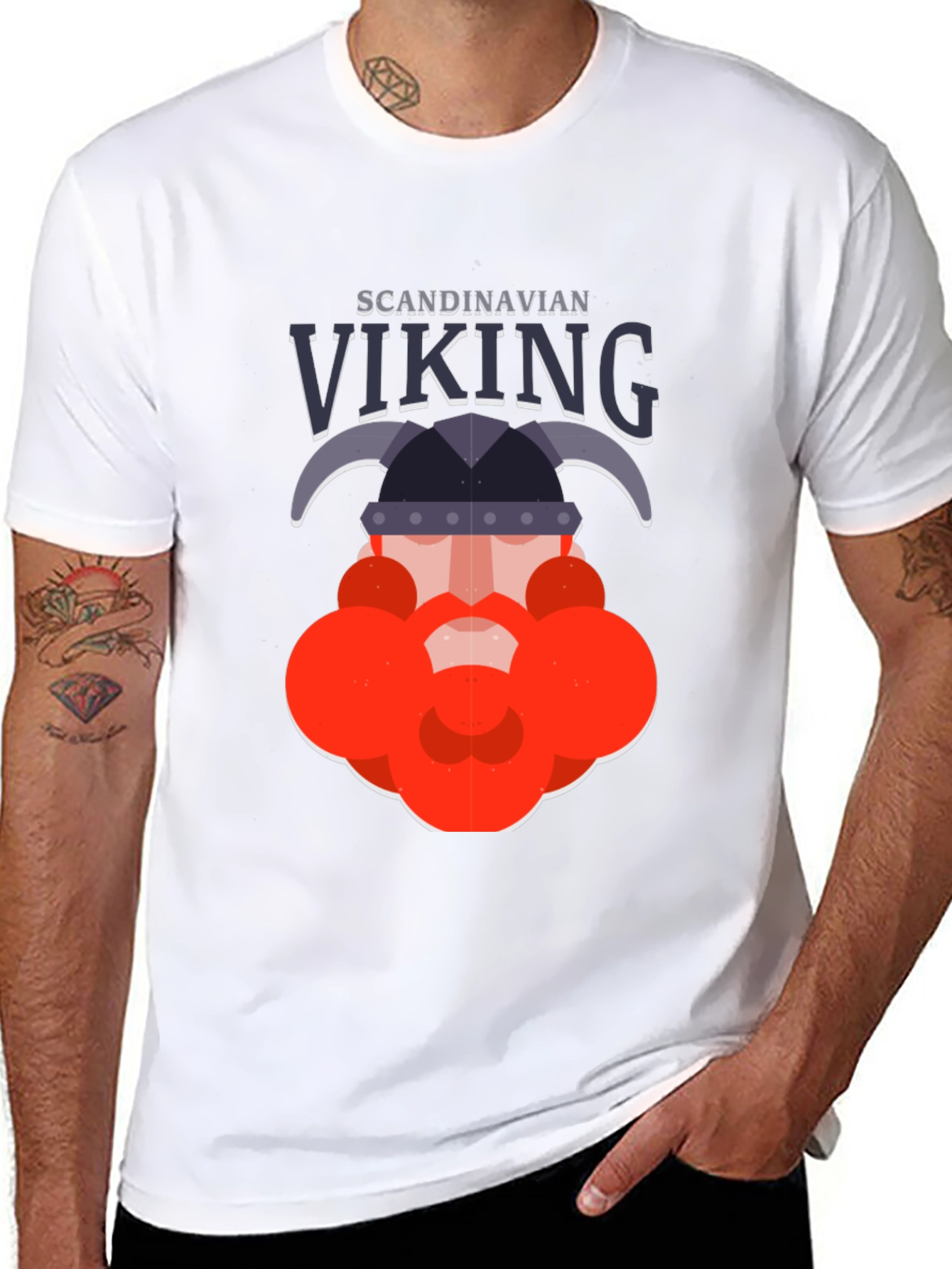 Scandinavian Viking Graphic Tee - Bold Black Shirt