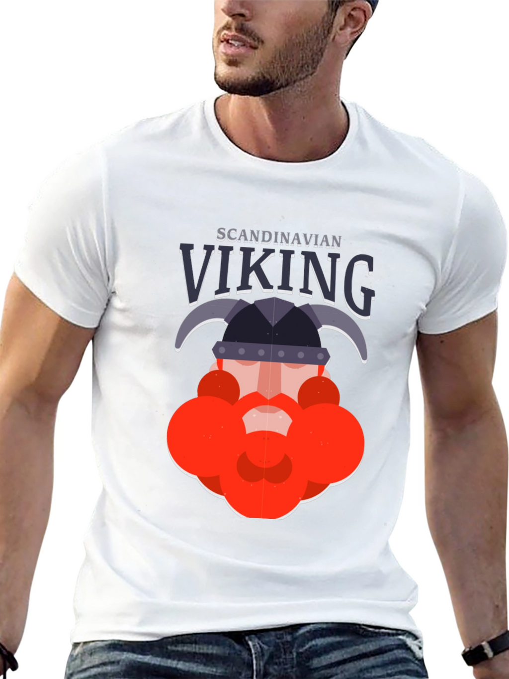 Scandinavian Viking Graphic Tee - Bold Black Shirt