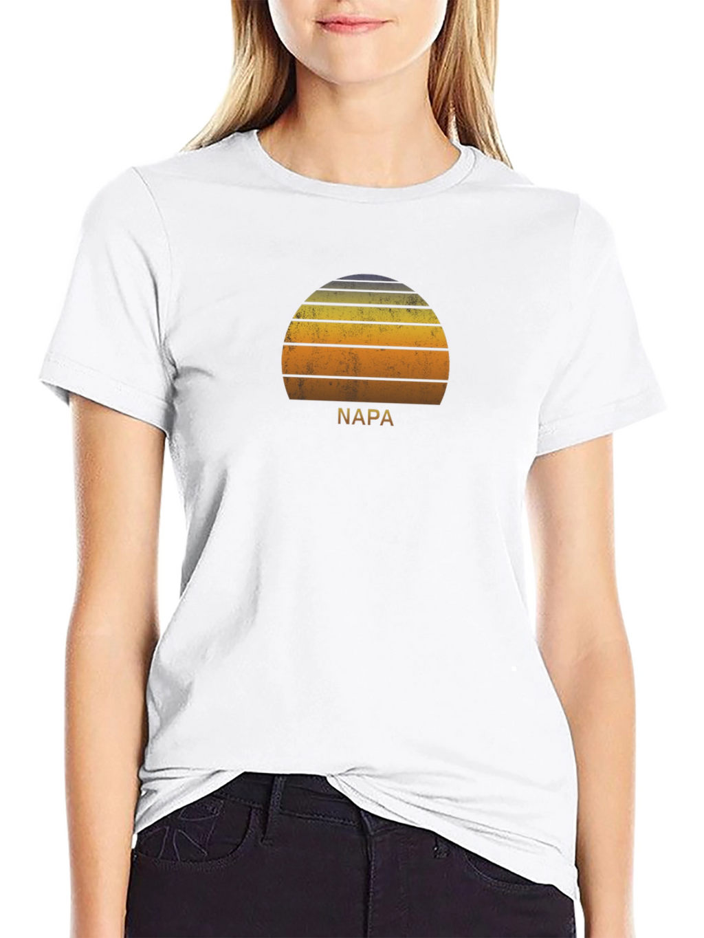 Napa Sunset Graphic Tee - Retro Style Black T-Shirt