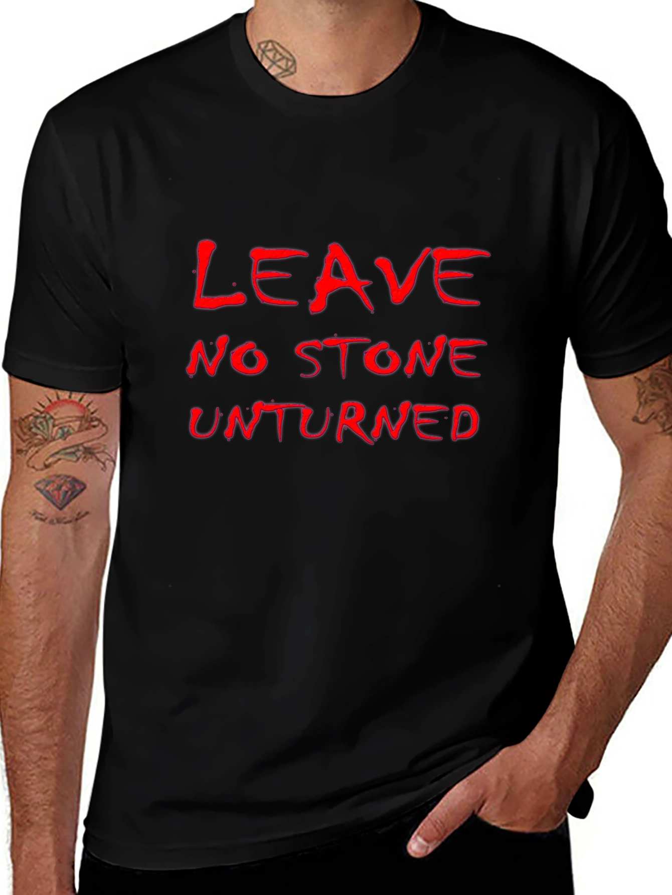 Leave No Stone Unturned Black T-Shirt