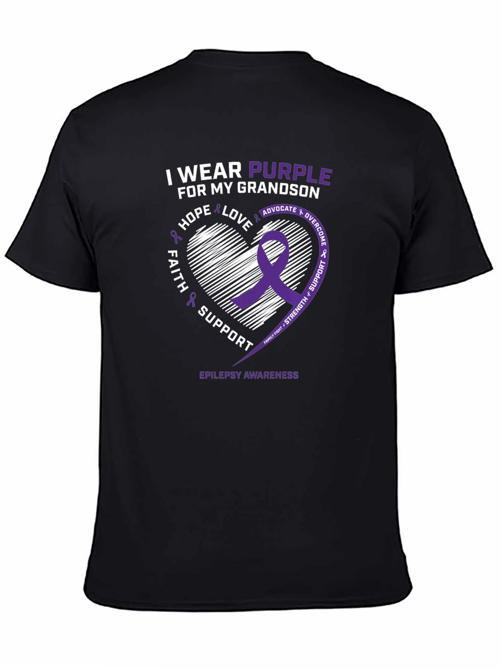 Purple Epilepsy Awareness T-Shirt - Grandson Support
