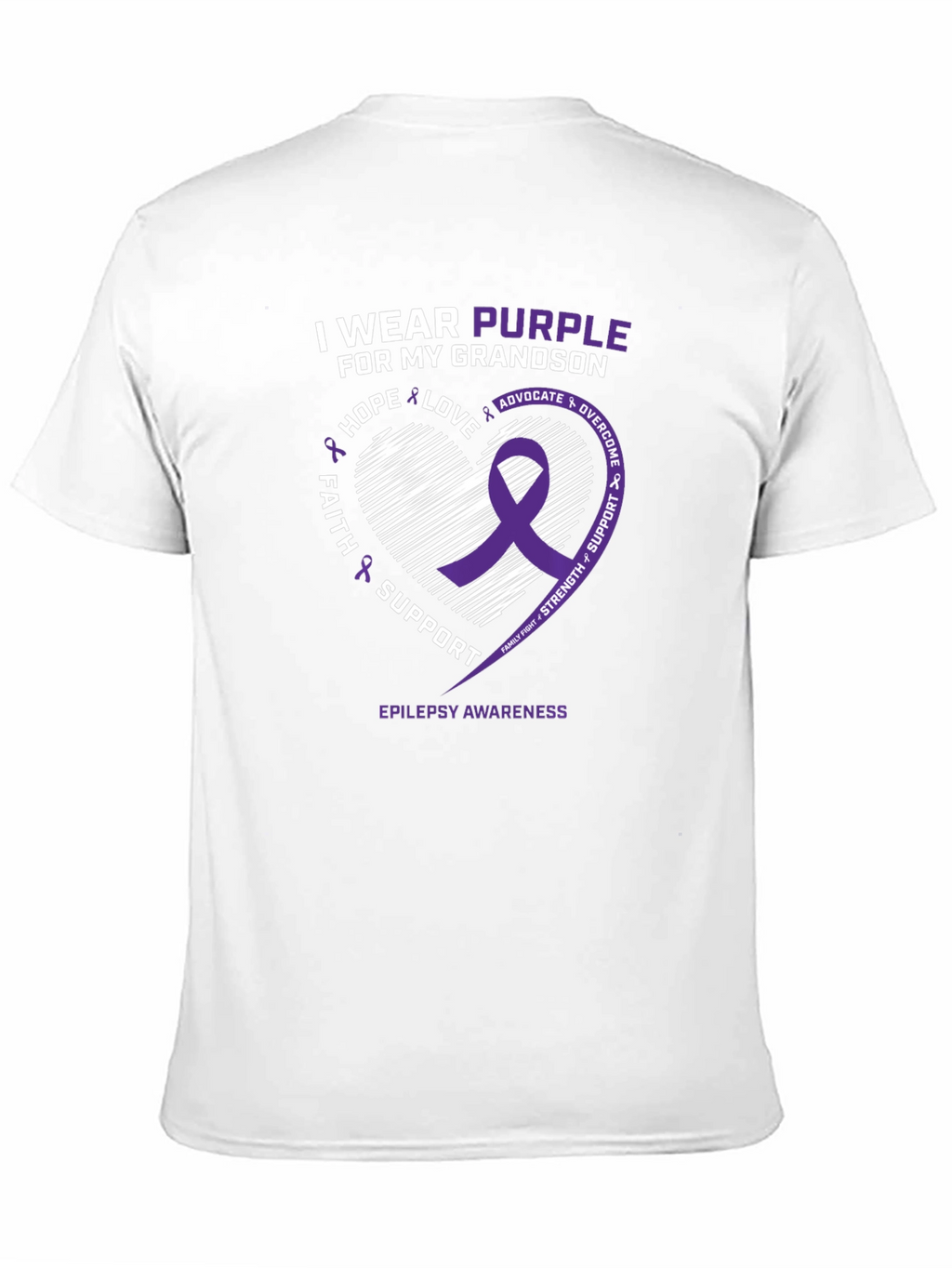 Purple Epilepsy Awareness T-Shirt - Grandson Support