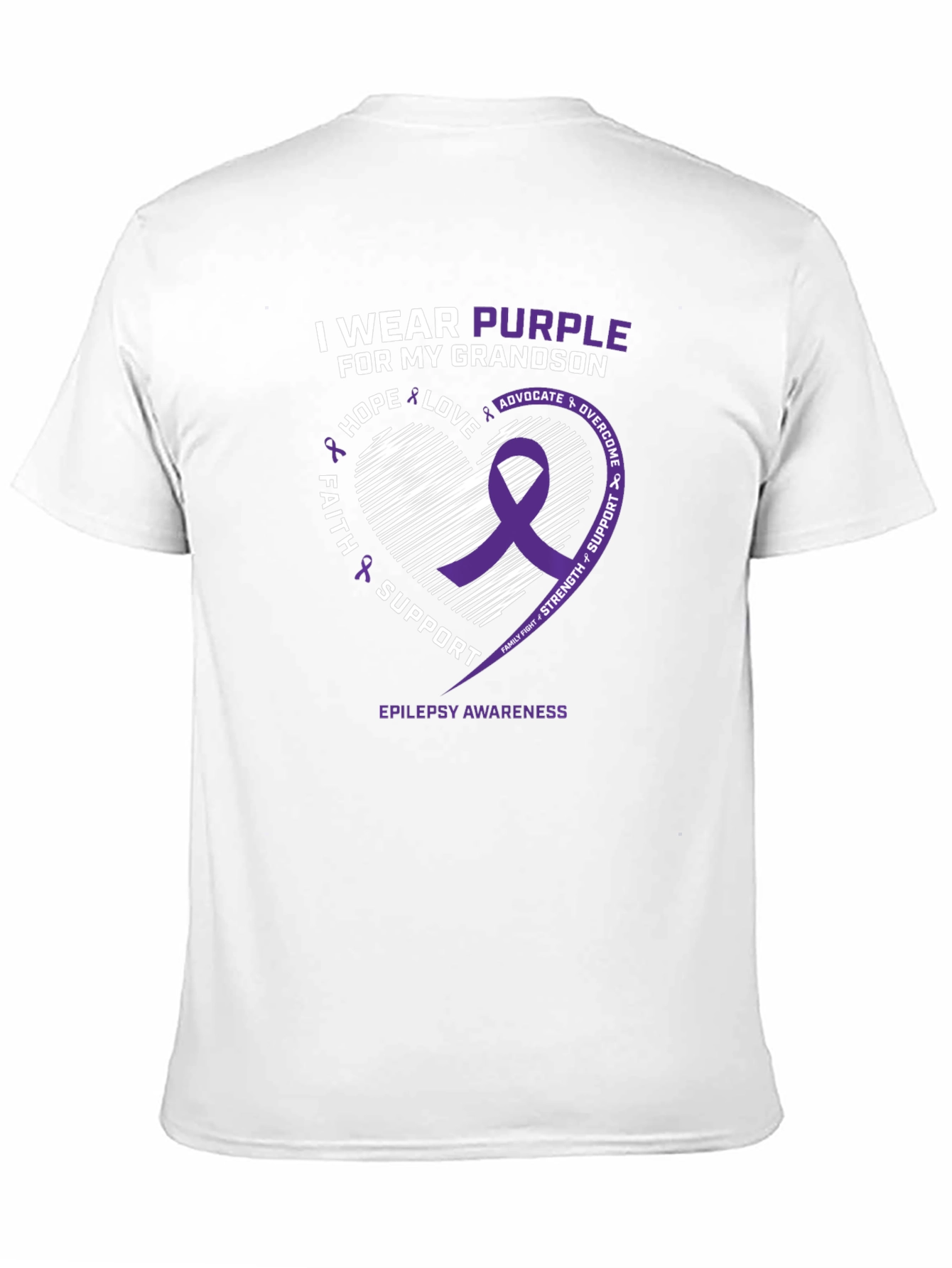 Purple Epilepsy Awareness T-Shirt - Grandson Support
