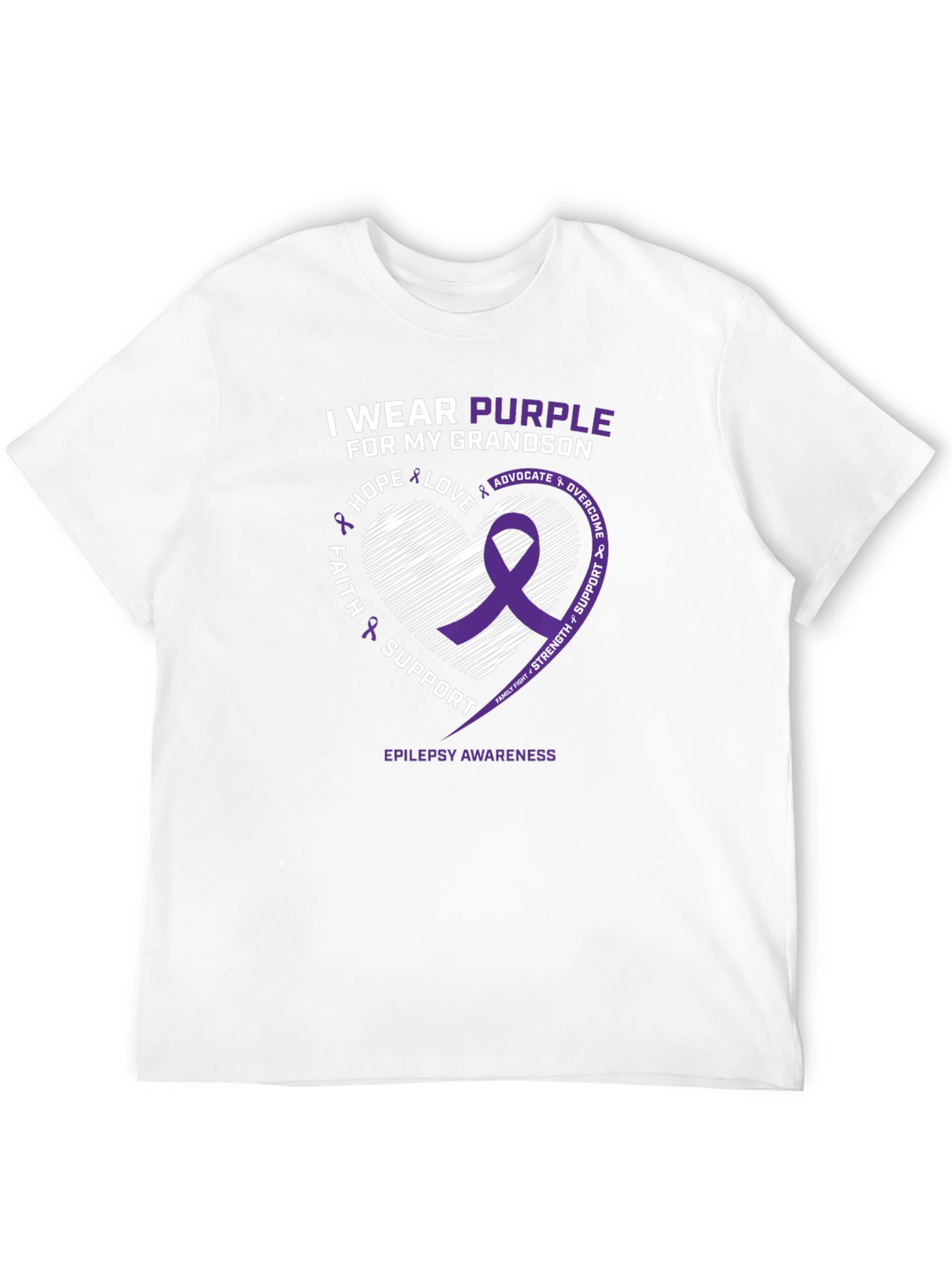 Purple Epilepsy Awareness T-Shirt - Grandson Support