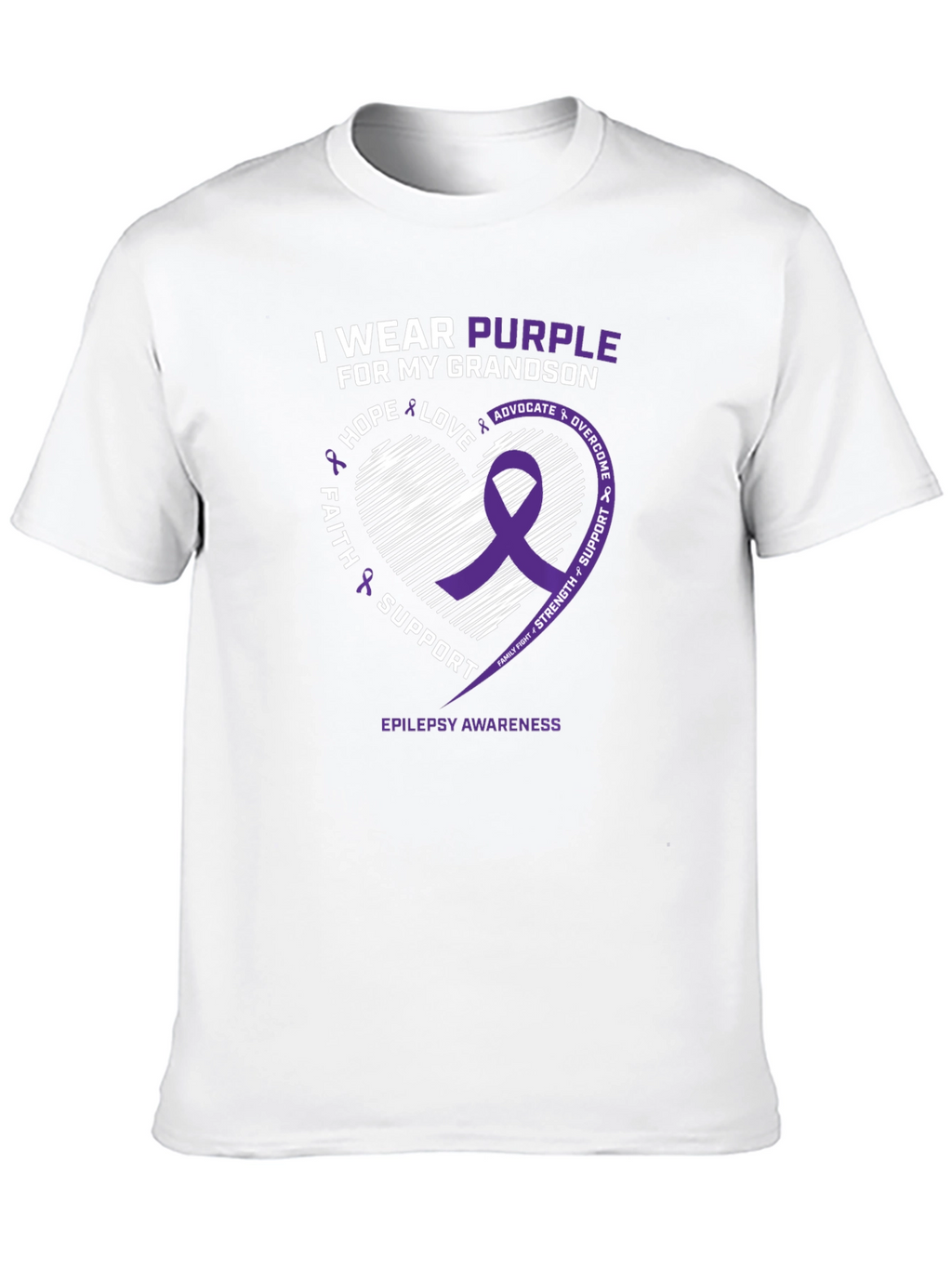 Purple Epilepsy Awareness T-Shirt - Grandson Support