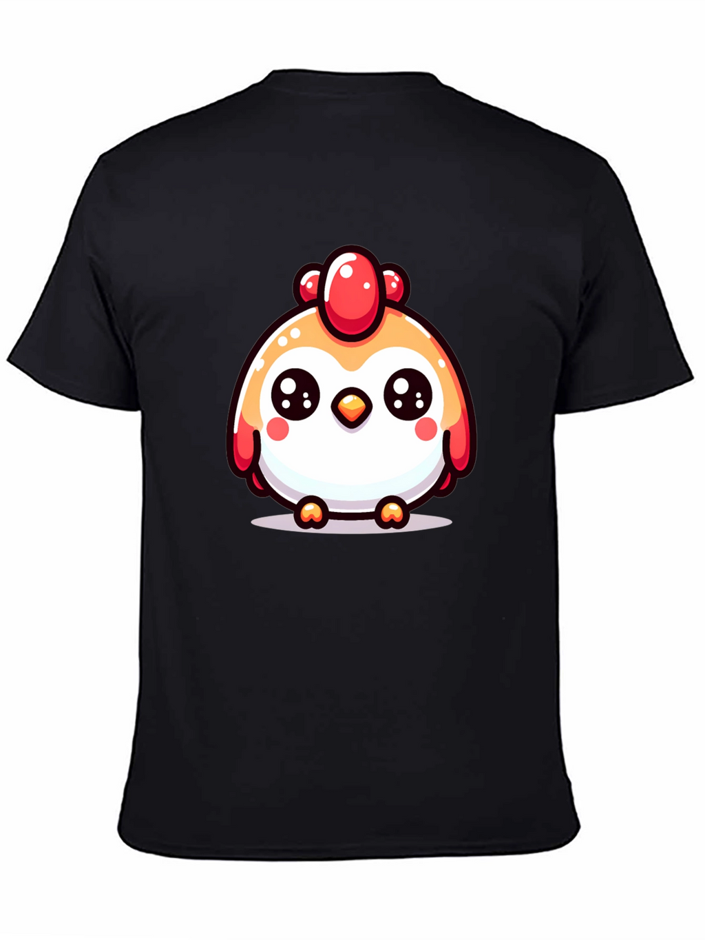 Cute Chicken Graphic Black T-Shirt