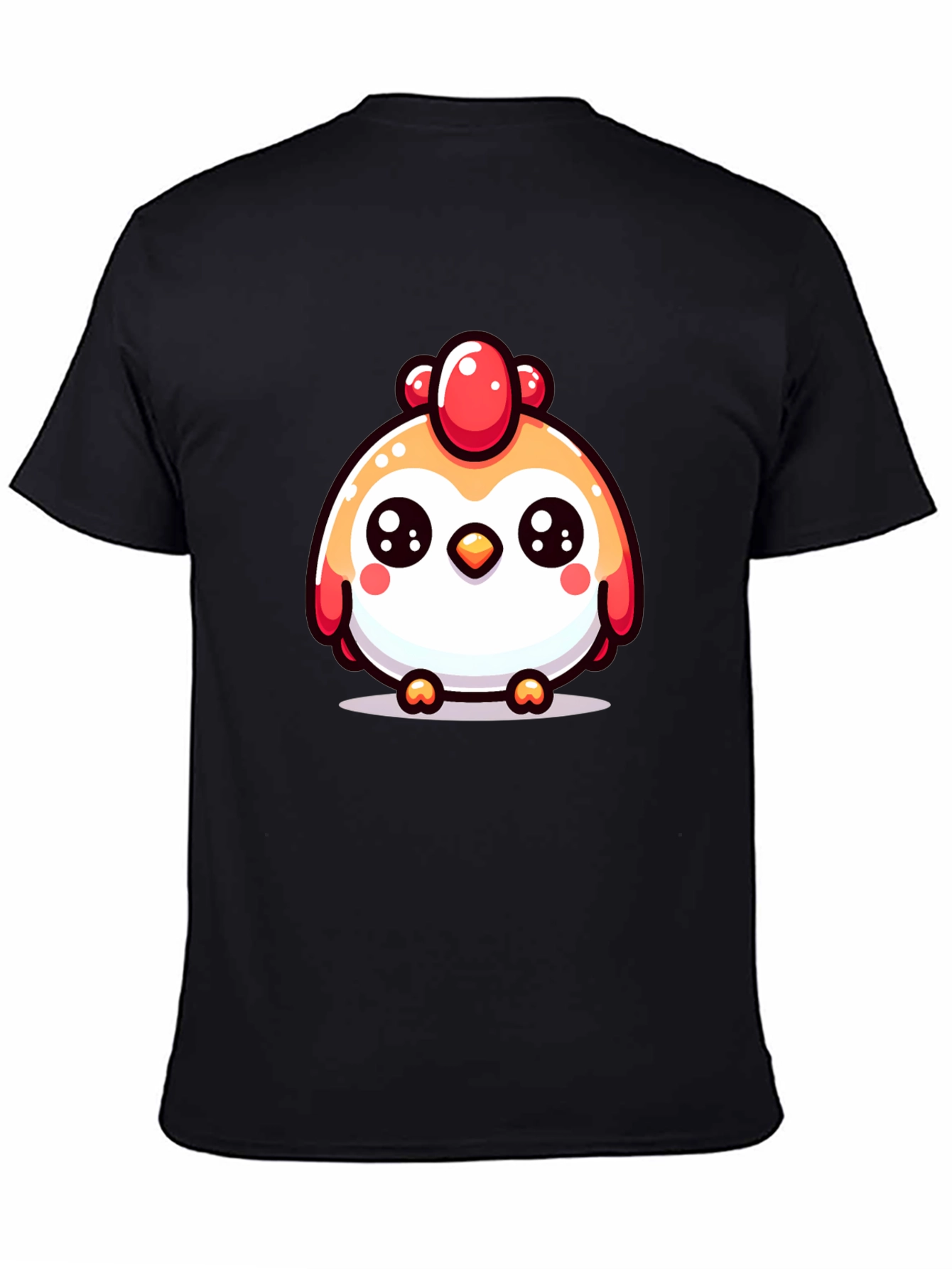 Cute Chicken Graphic Black T-Shirt