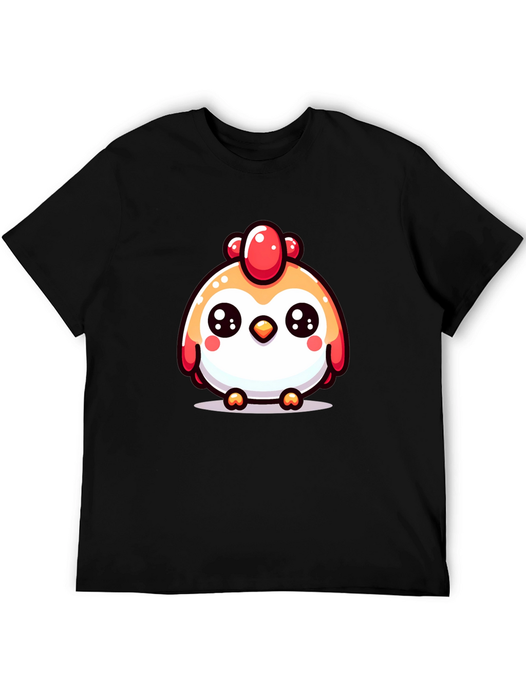 Cute Chicken Graphic Black T-Shirt
