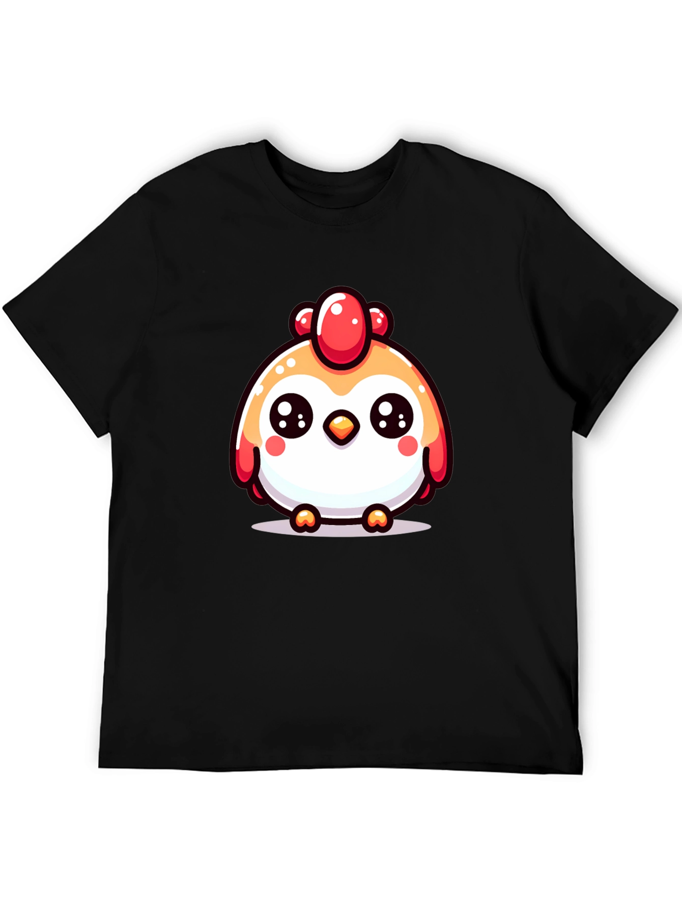 Cute Chicken Graphic Black T-Shirt
