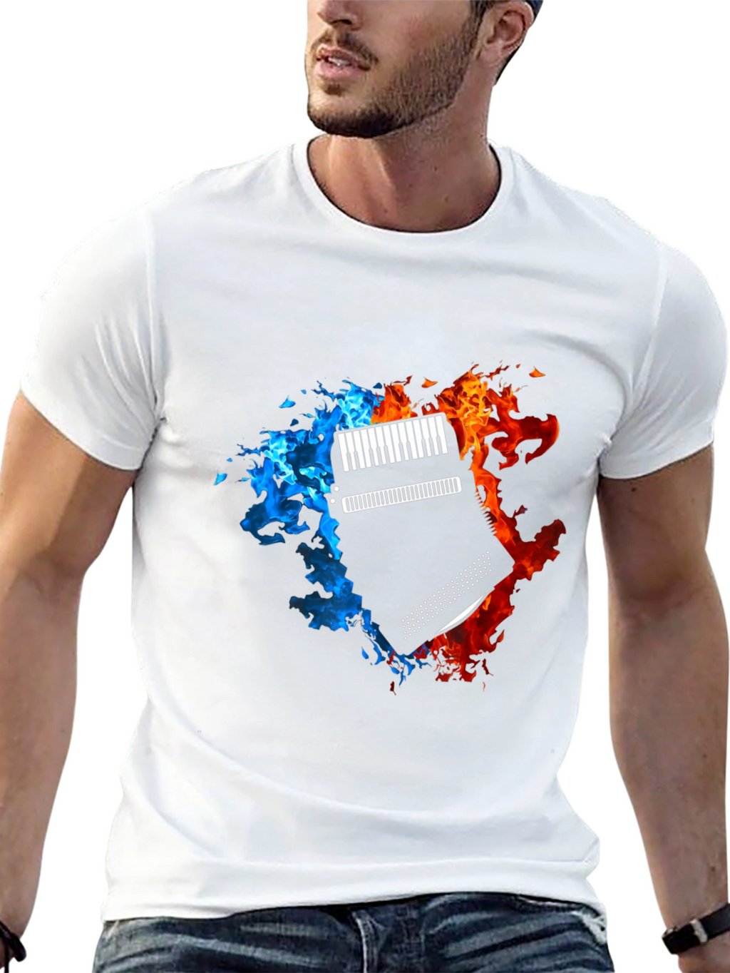 Fiery Accordion Graphic T-Shirt