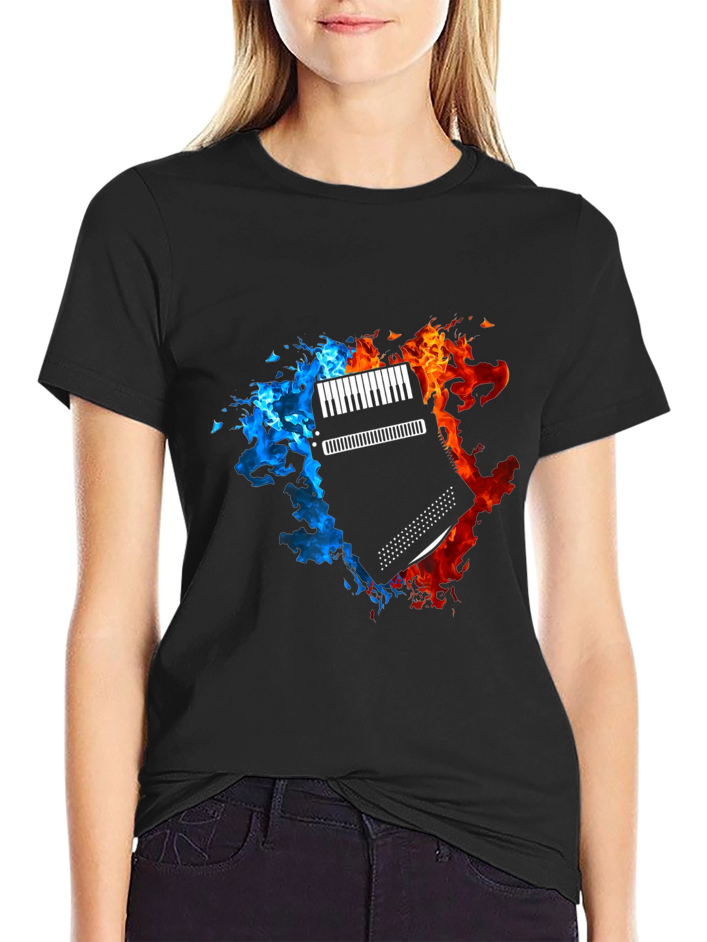 Fiery Accordion Graphic T-Shirt