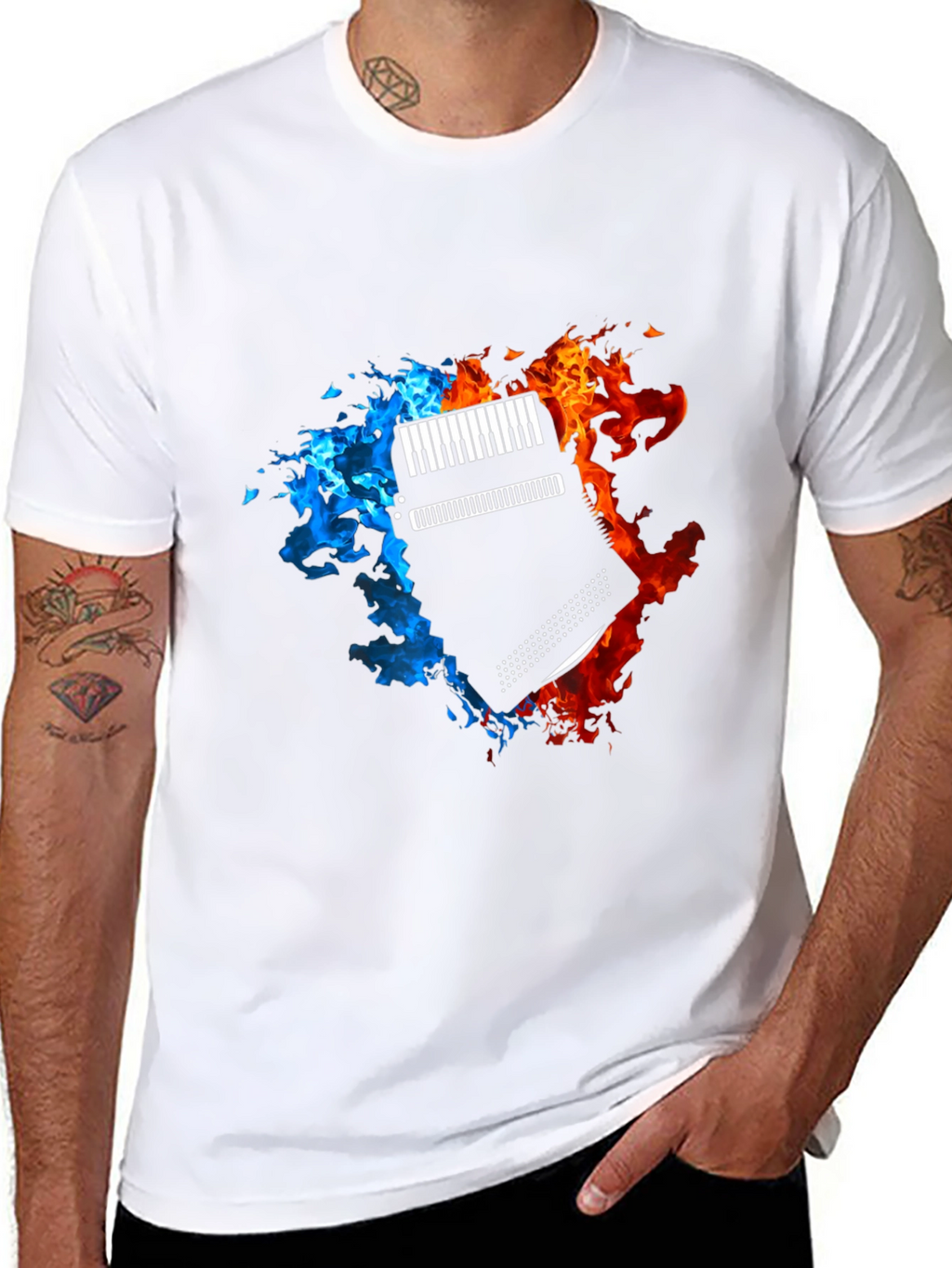 Fiery Accordion Graphic T-Shirt