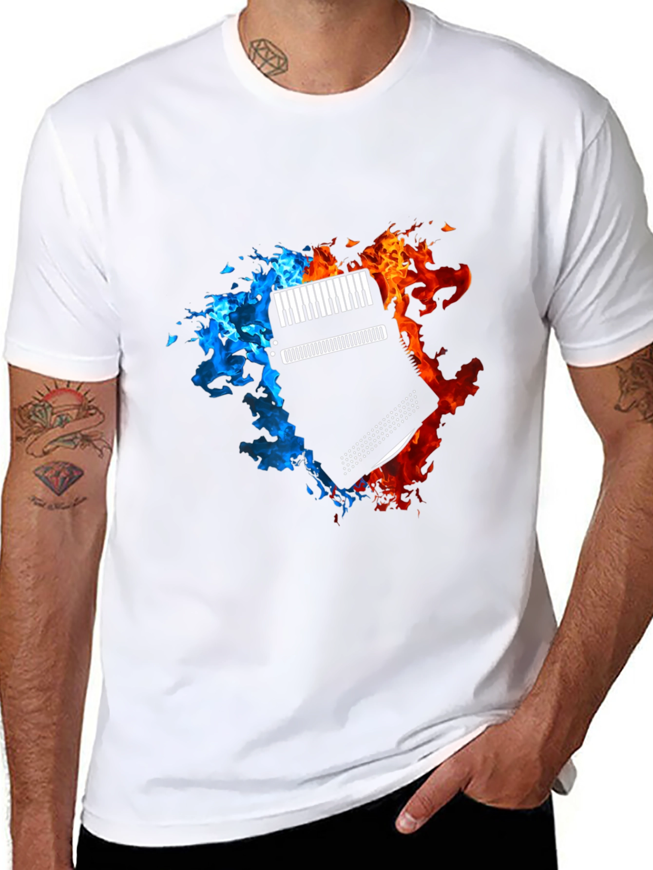 Fiery Accordion Graphic T-Shirt