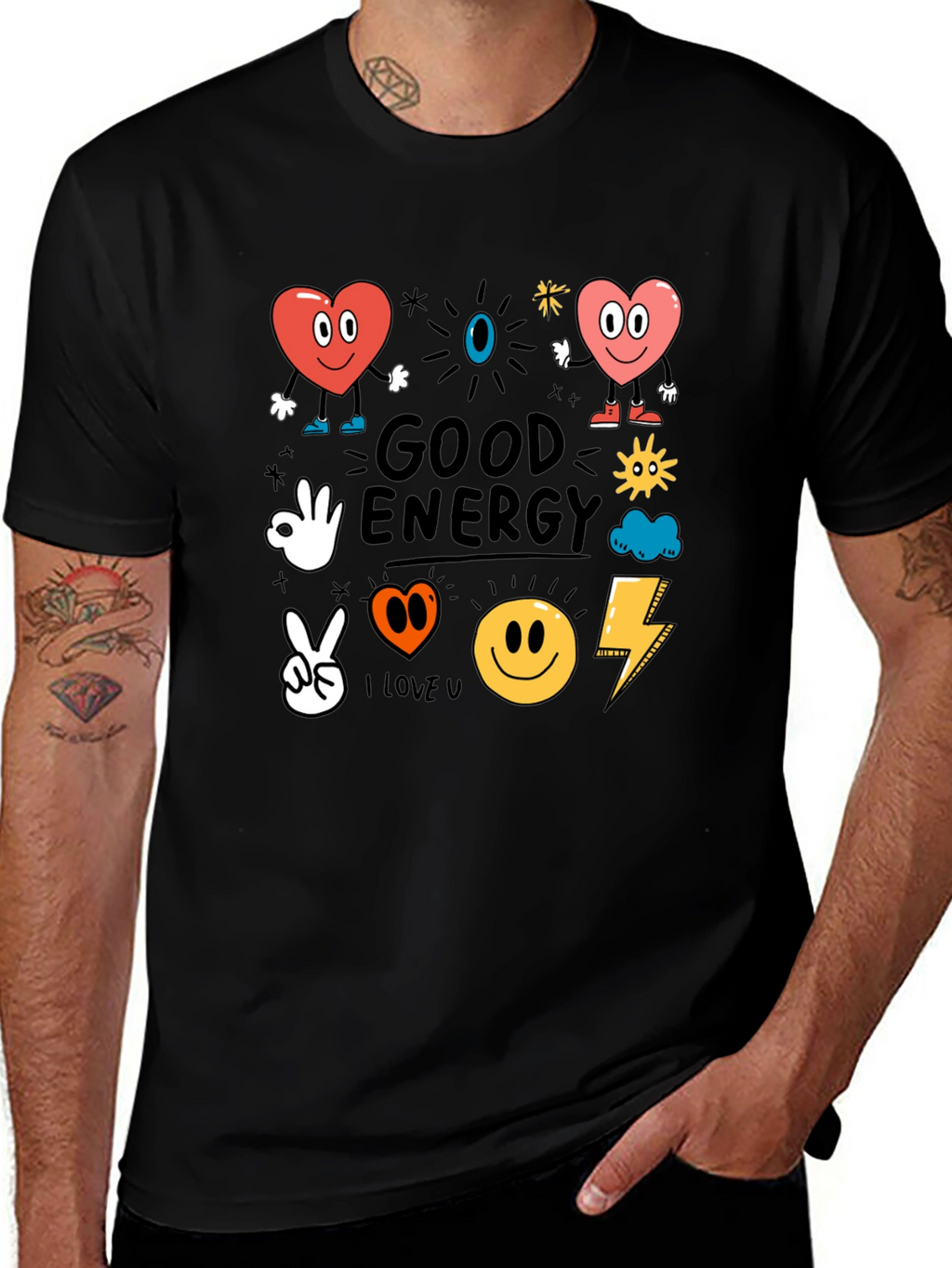Good Energy Graphic Tee - Positive Vibes Shirt
