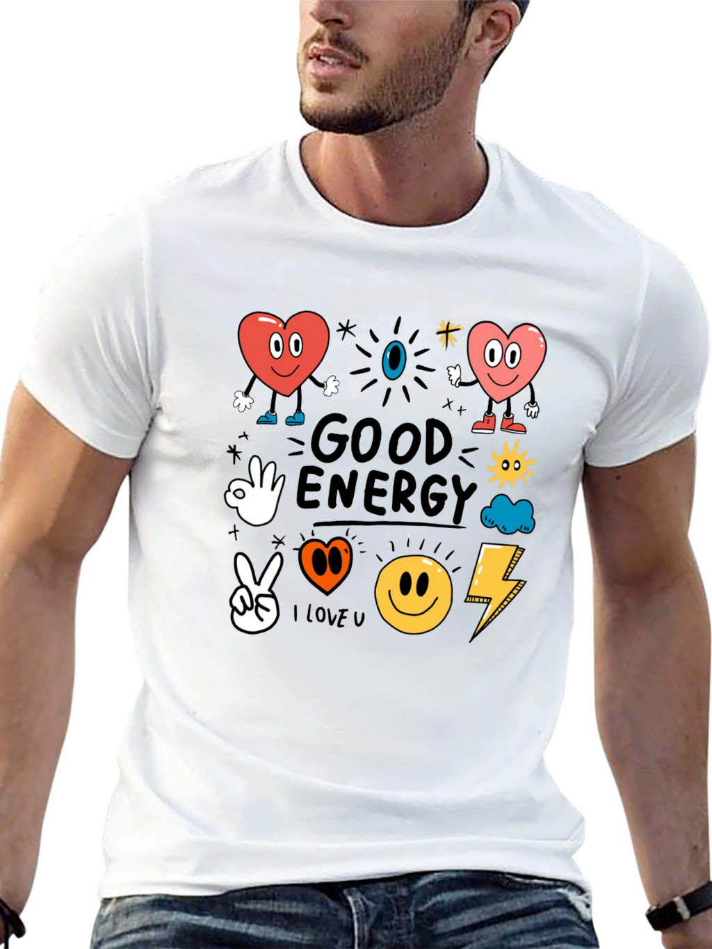 Good Energy Graphic Tee - Positive Vibes Shirt