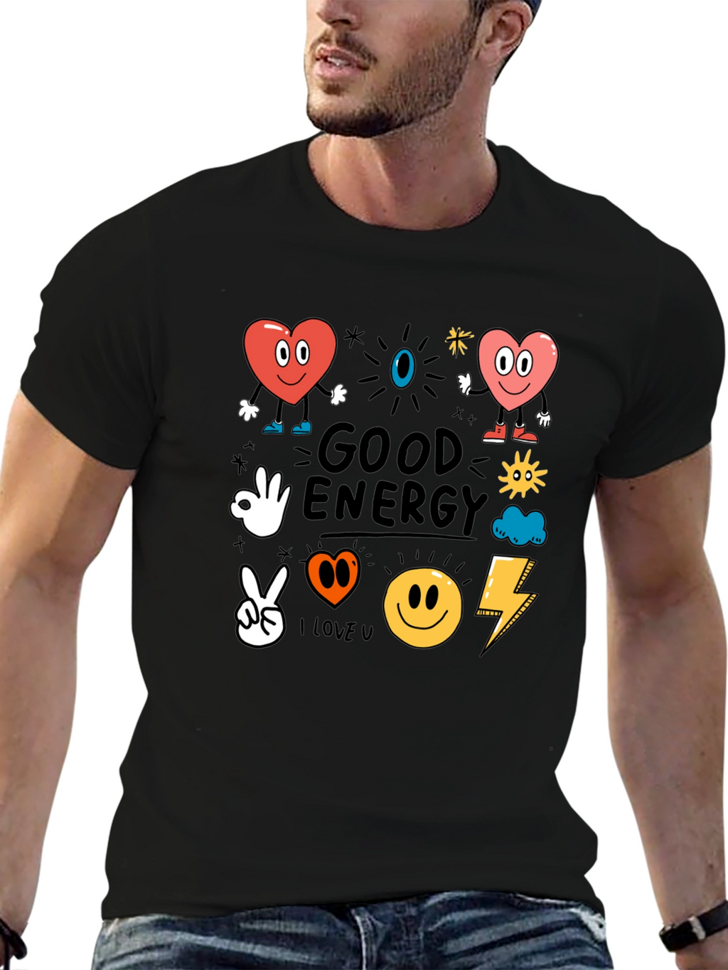 Good Energy Graphic Tee - Positive Vibes Shirt