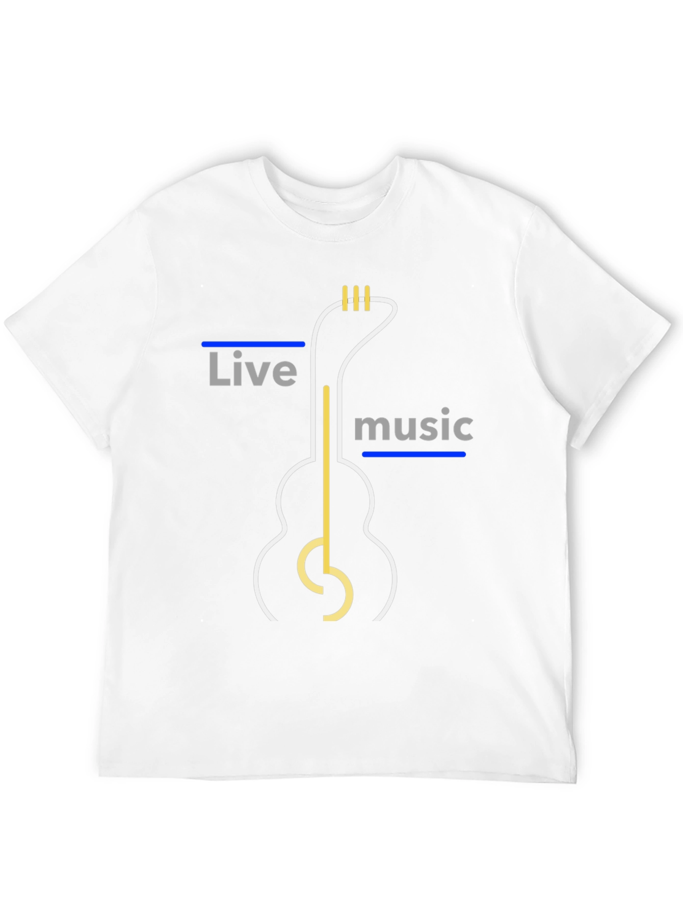 Live Music Guitar Graphic Tee - Stylish Mens T-Shirt