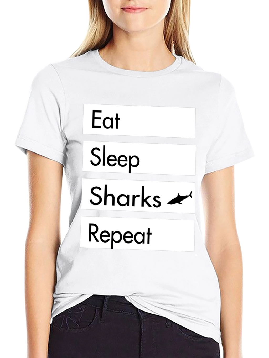 Eat Sleep Sharks Repeat Graphic T-Shirt