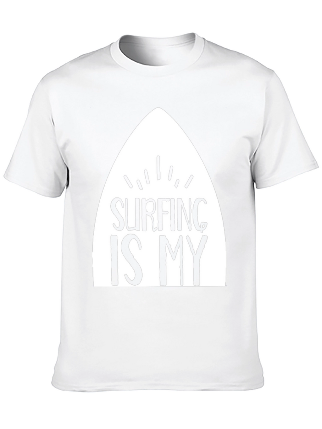 Surfing Is My T-Shirt - Black Cotton Surfboard Tee