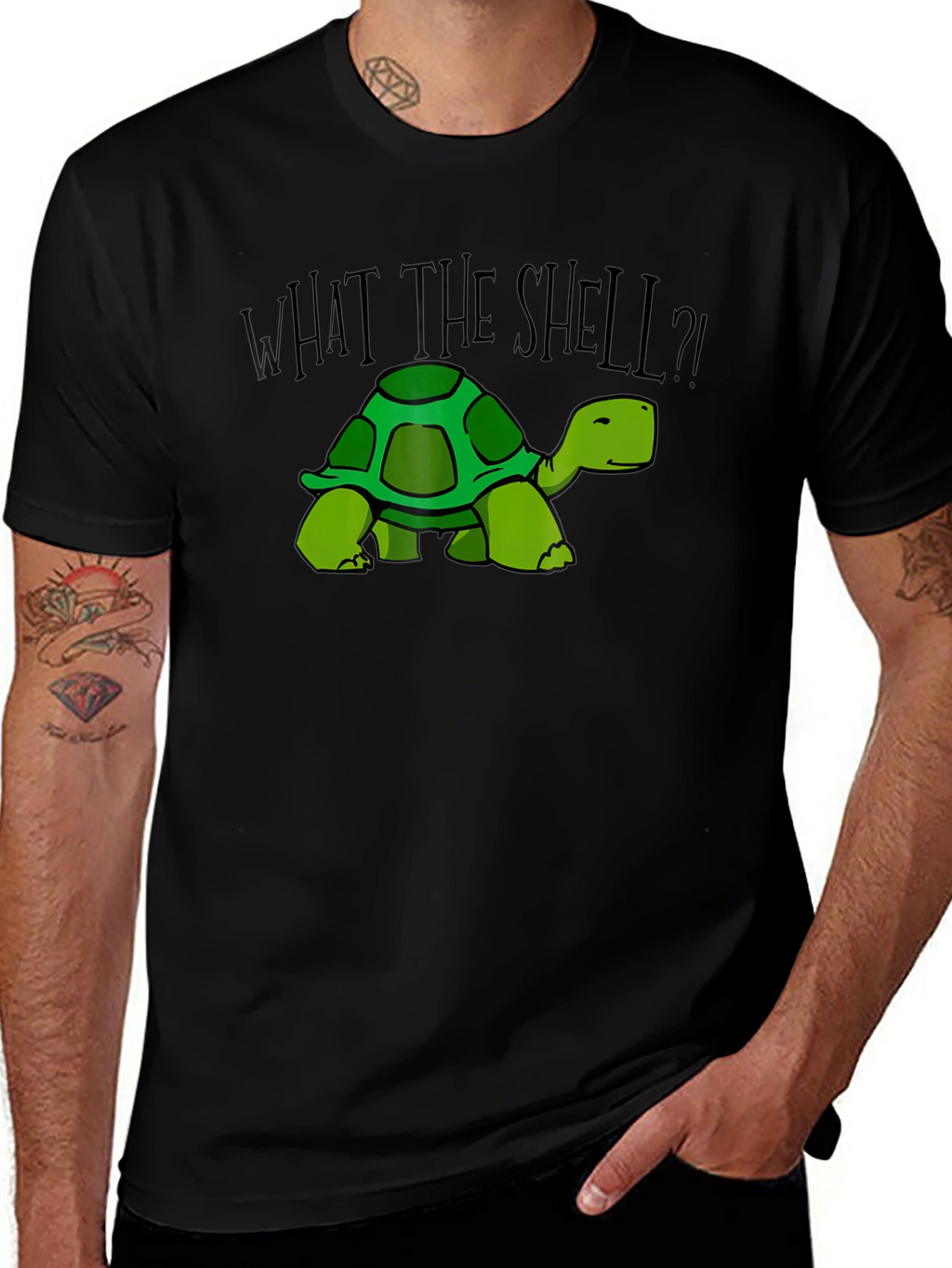 What the Shell? Turtle Graphic Tee - Black