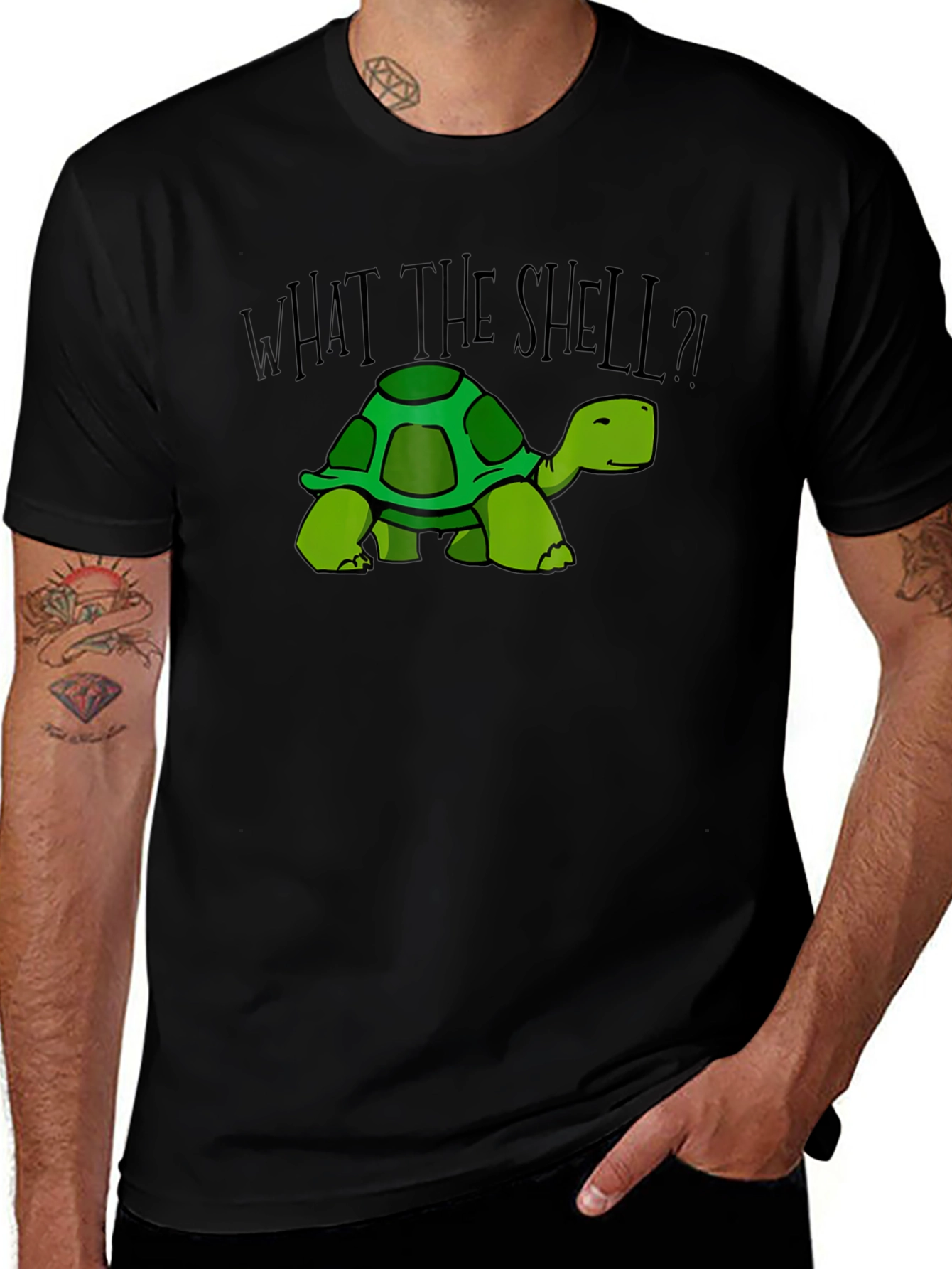 What the Shell? Turtle Graphic Tee - Black