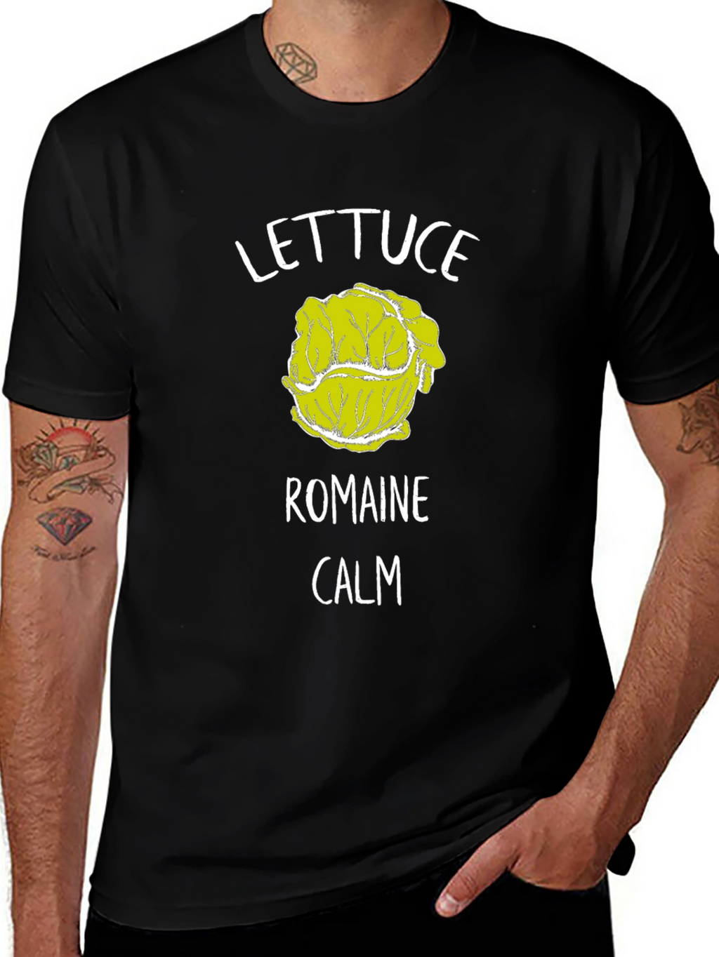 Lettuce Romaine Calm T-Shirt Funny Graphic Tee