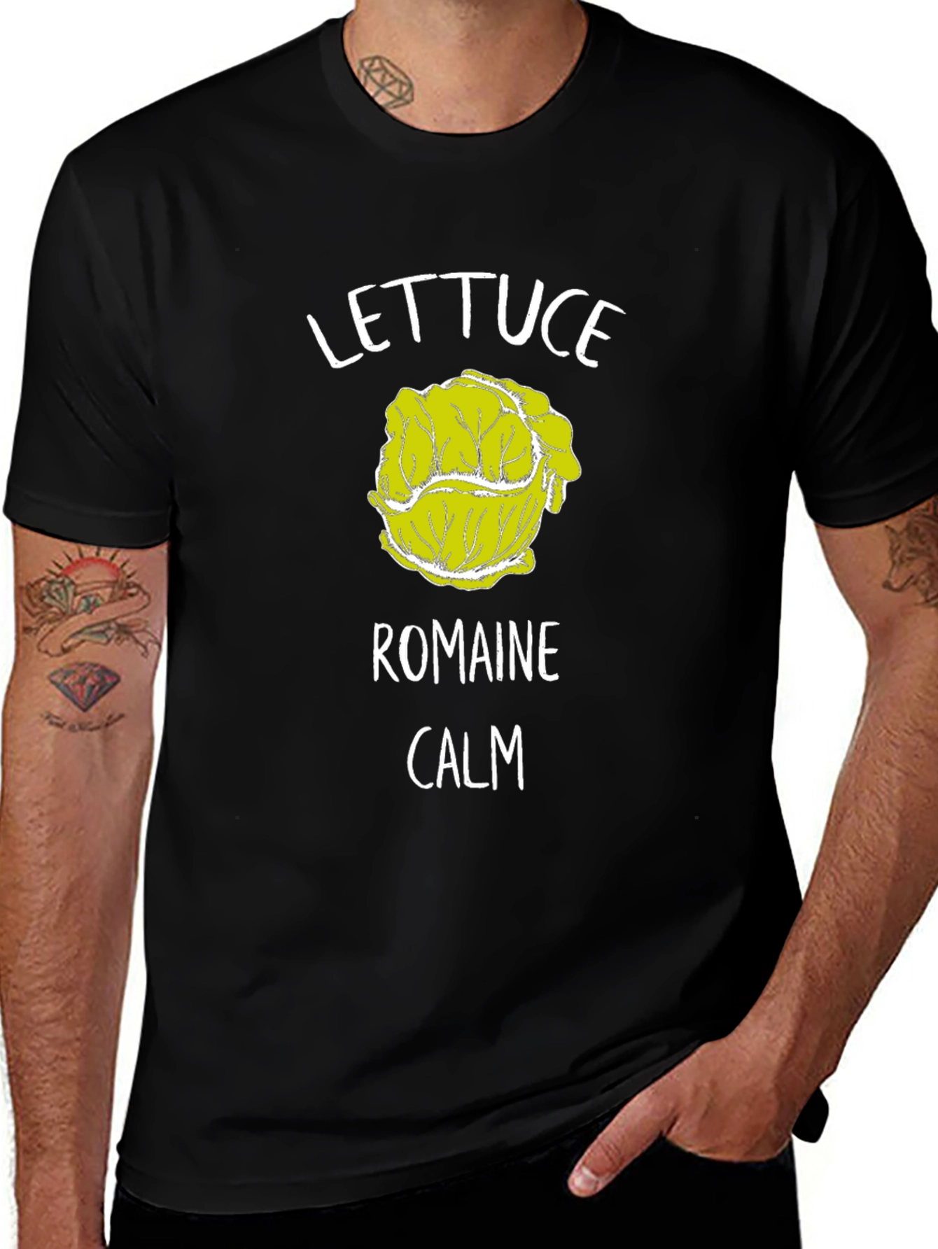 Lettuce Romaine Calm T-Shirt Funny Graphic Tee