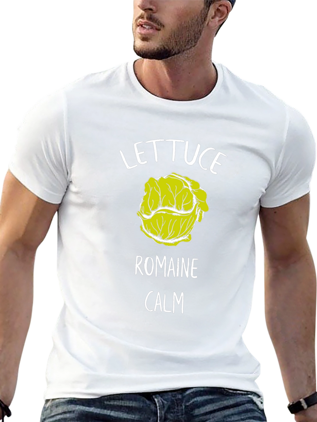 Lettuce Romaine Calm T-Shirt Funny Graphic Tee
