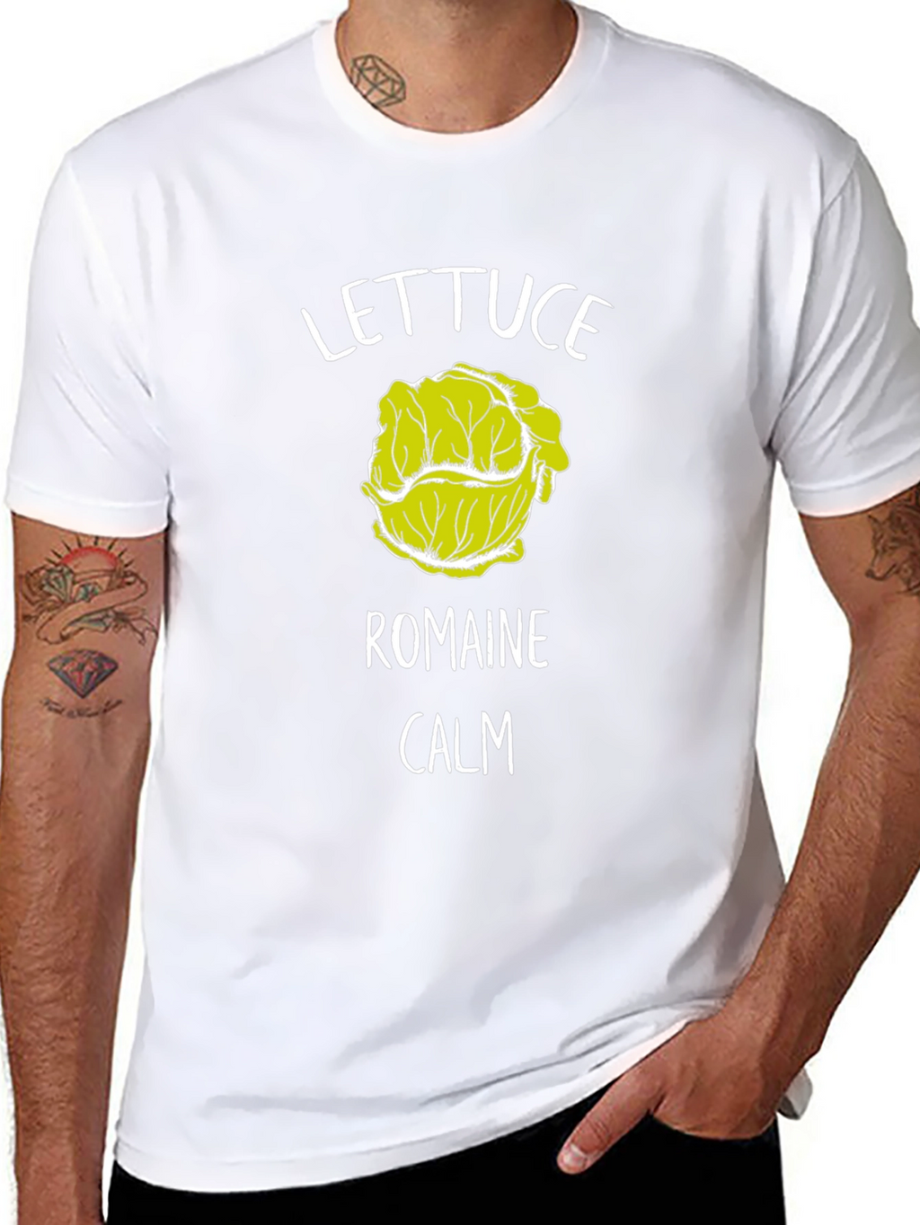 Lettuce Romaine Calm T-Shirt Funny Graphic Tee