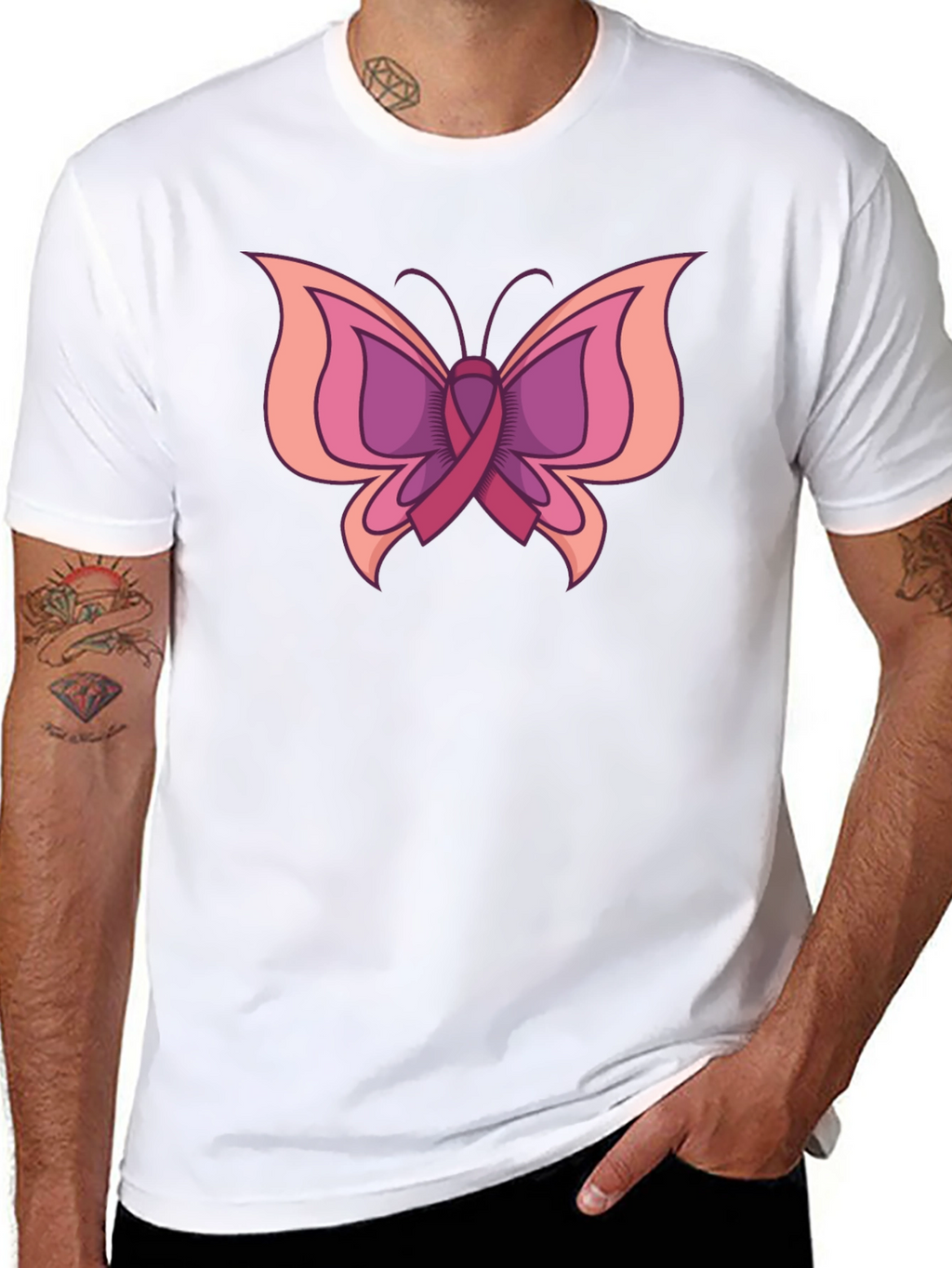 Butterfly Breast Cancer Awareness T-Shirt