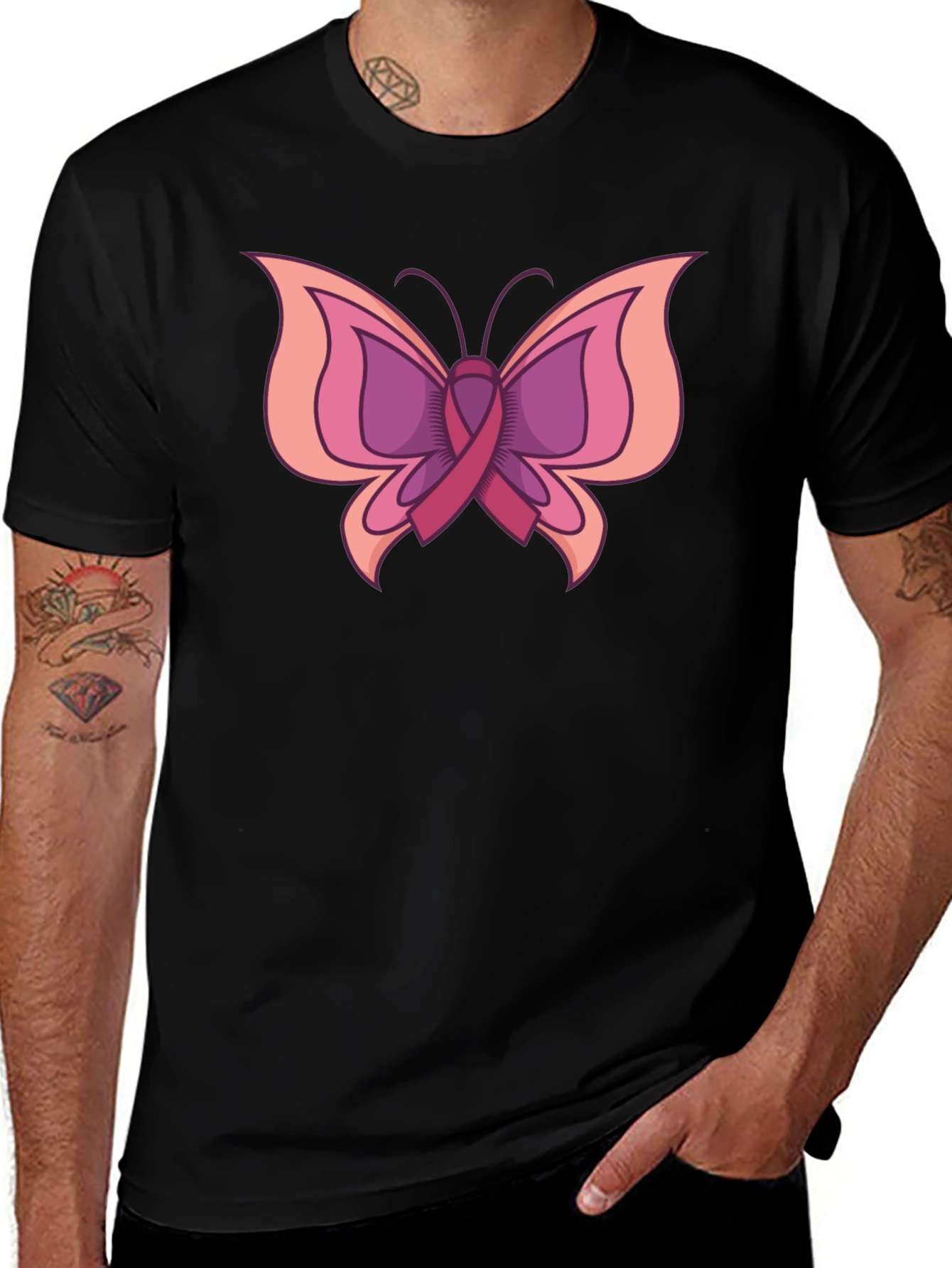 Butterfly Breast Cancer Awareness T-Shirt