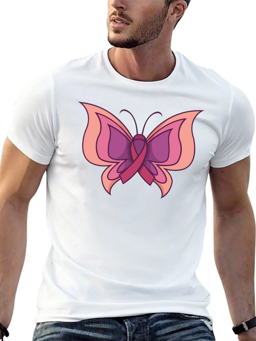Butterfly Breast Cancer Awareness T-Shirt