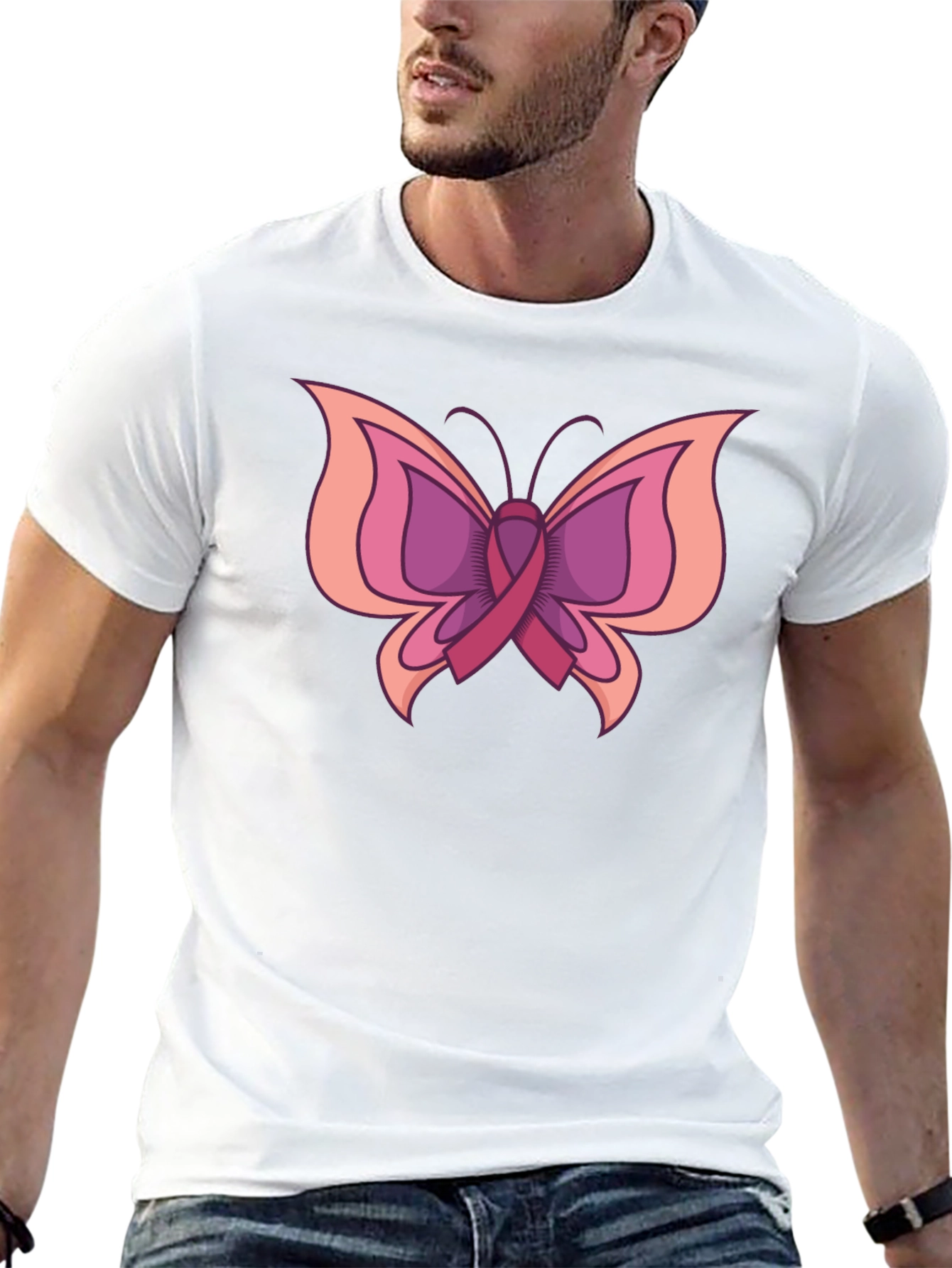 Butterfly Breast Cancer Awareness T-Shirt