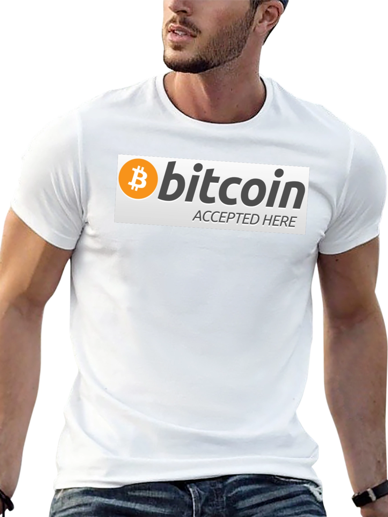 Bitcoin Accepted Here Graphic Tee - Crypto T-Shirt