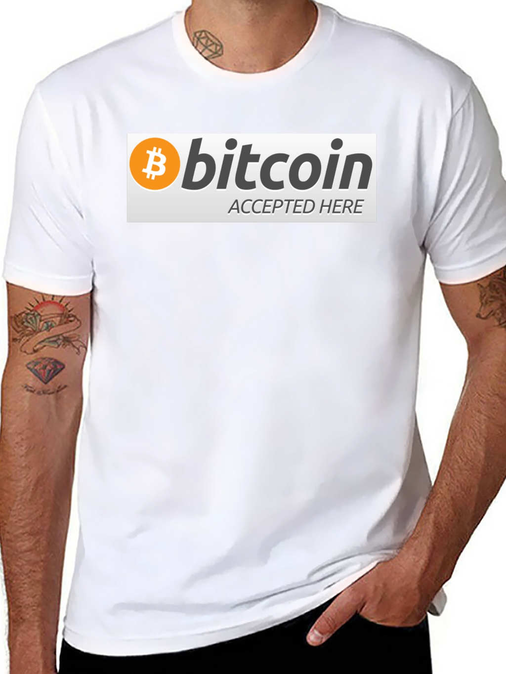 Bitcoin Accepted Here Graphic Tee - Crypto T-Shirt