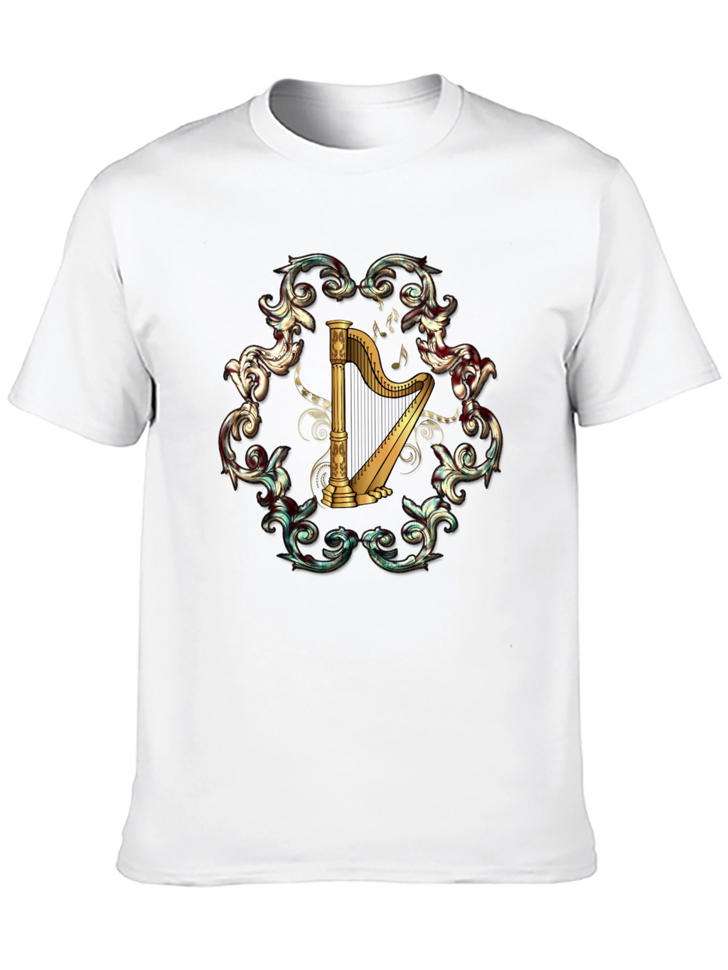 Harp Music T-Shirt - Classic Instrument Design
