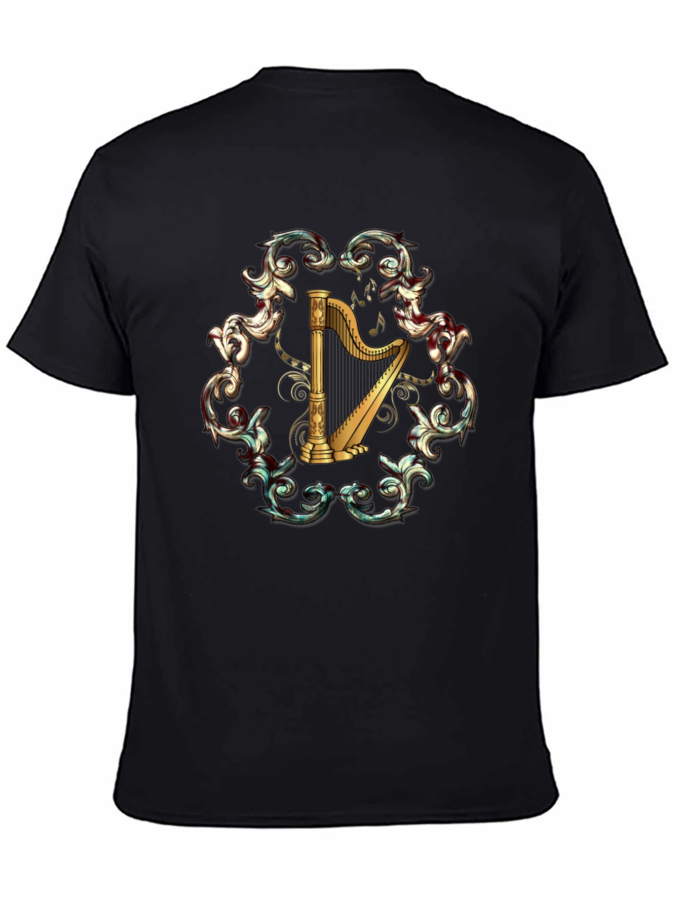 Harp Music T-Shirt - Classic Instrument Design