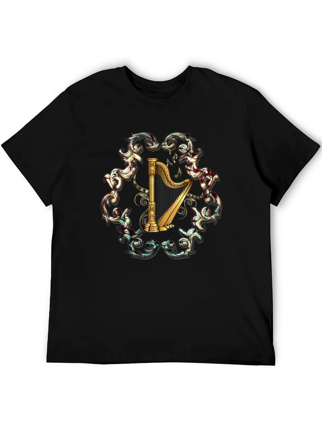 Harp Music T-Shirt - Classic Instrument Design