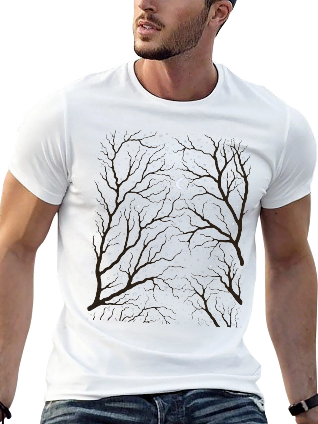 Night Sky Tree Graphic Tee