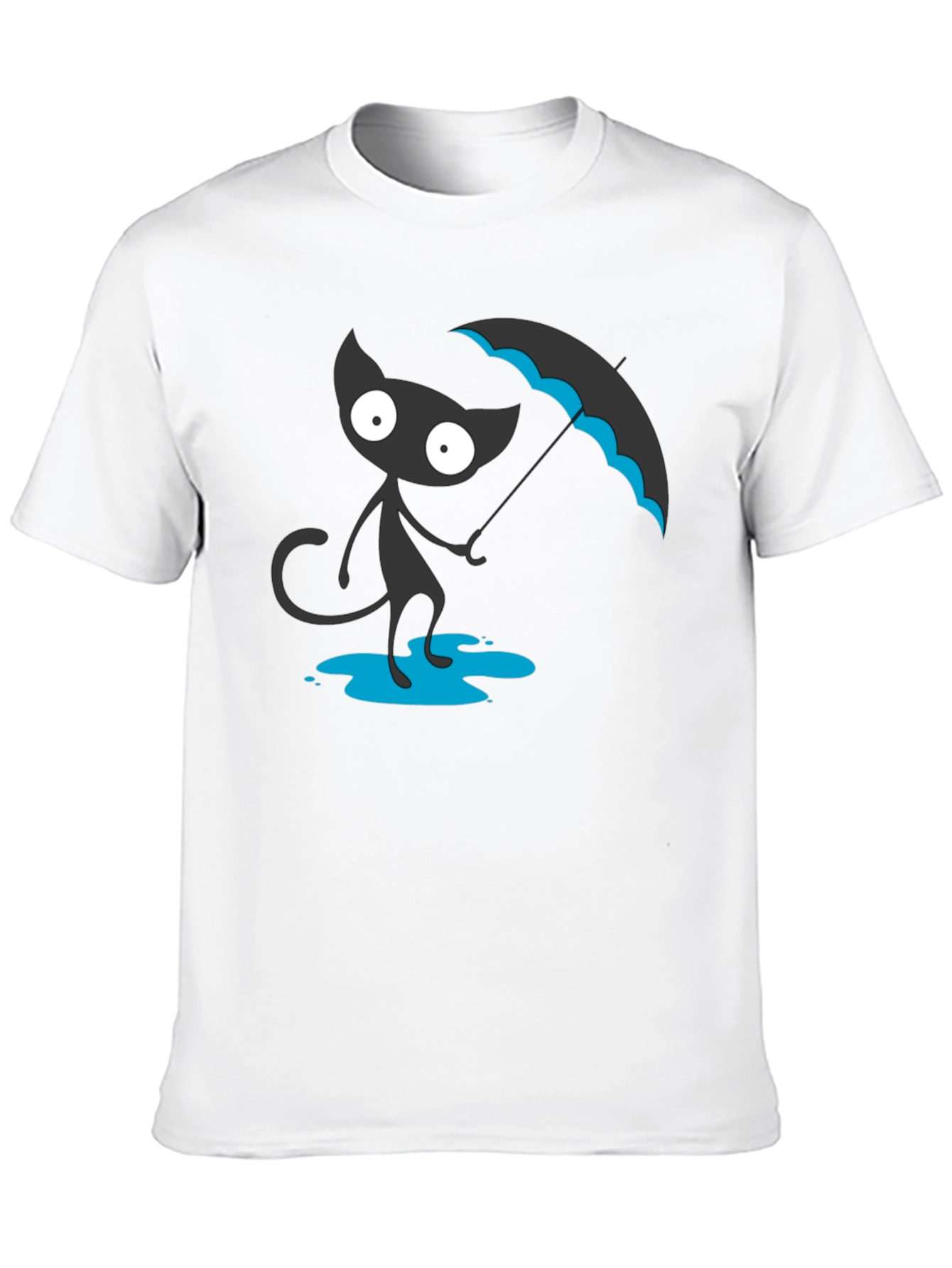 Black Cat with Umbrella Graphic Tee