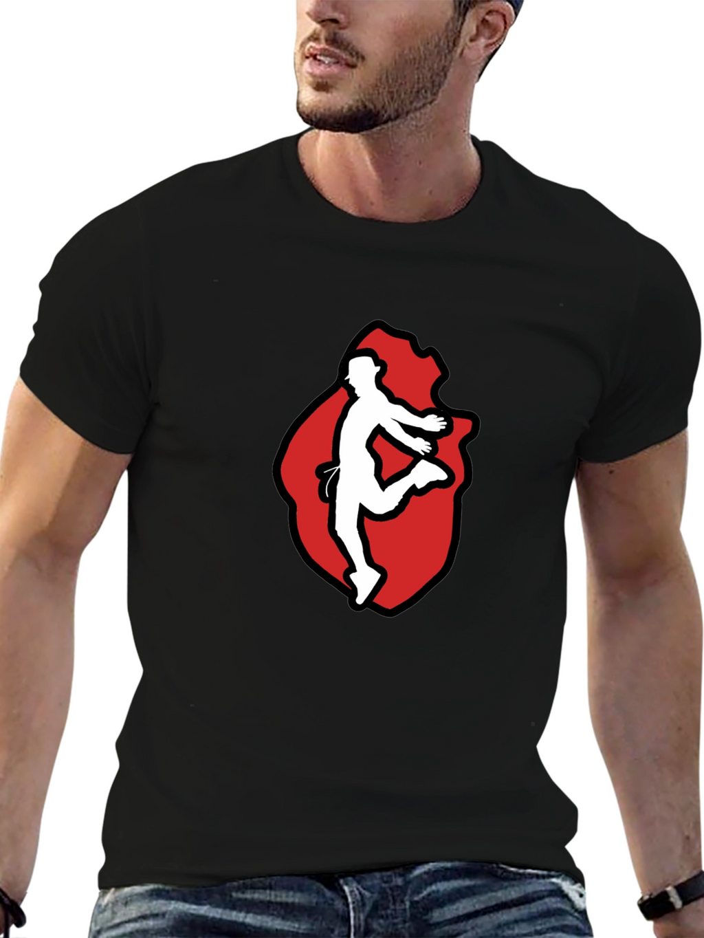 Black T-Shirt with Dancer Graphic
